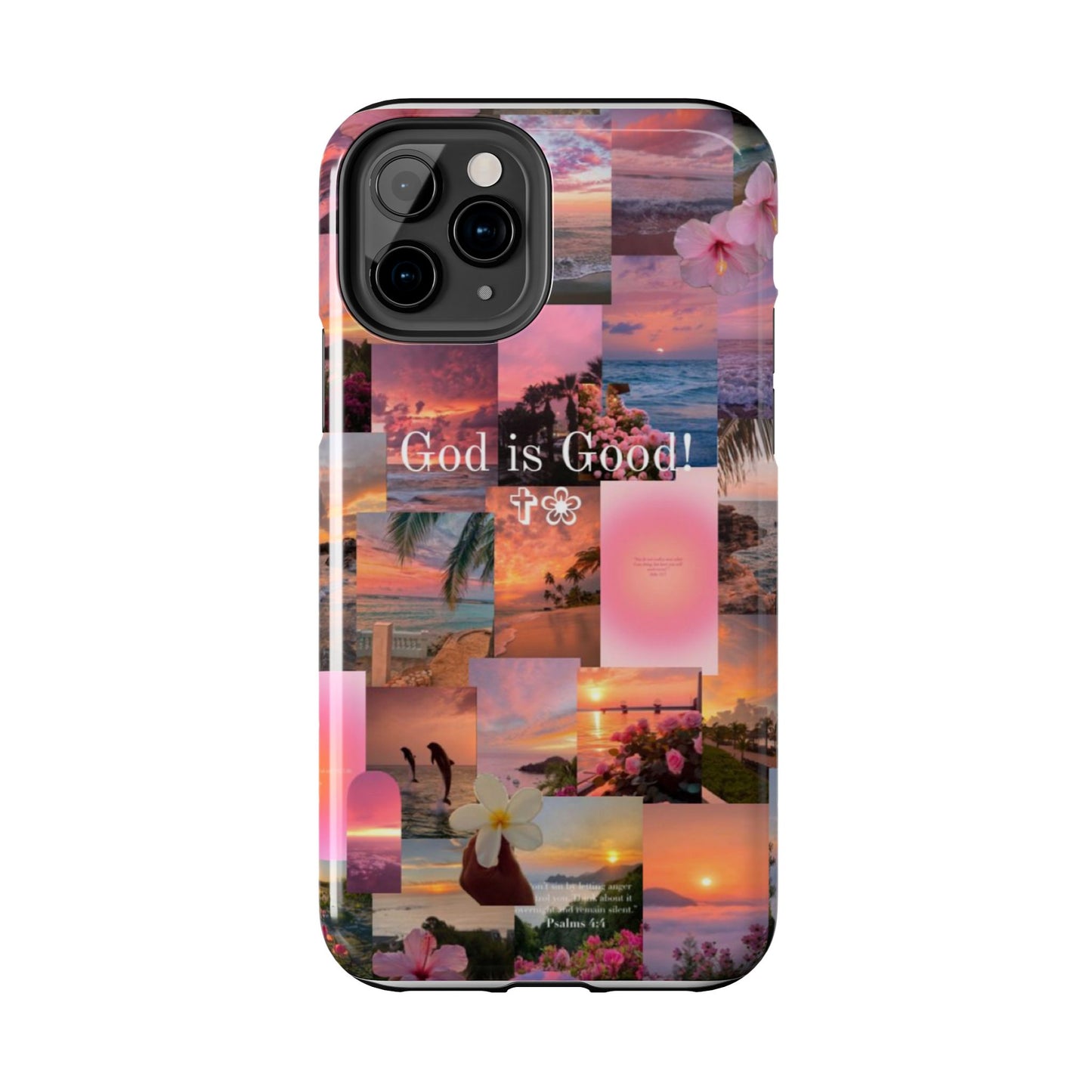 God is good phone case, peace, praise, and tropical faith