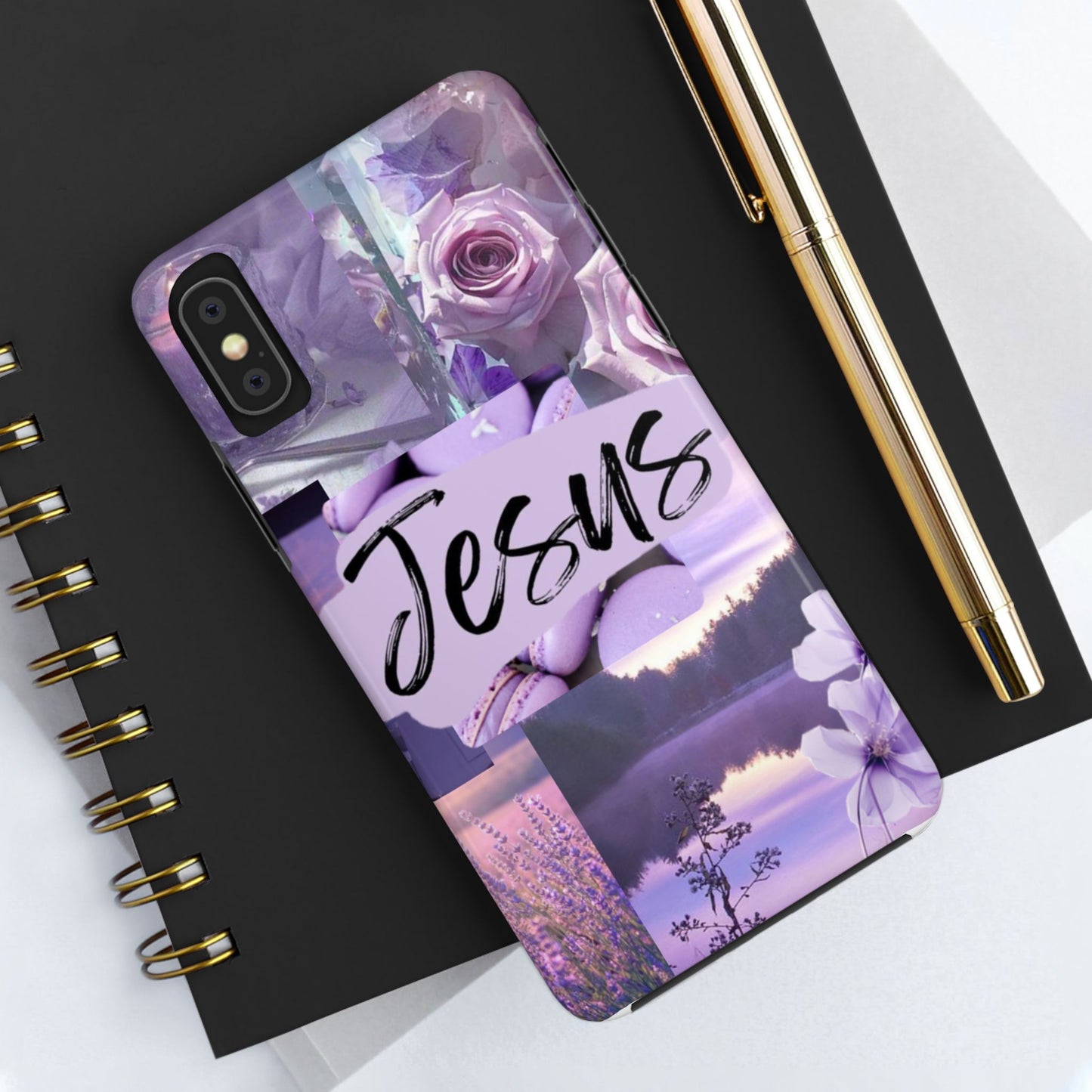 Jesus first phone case lavender floral faith design