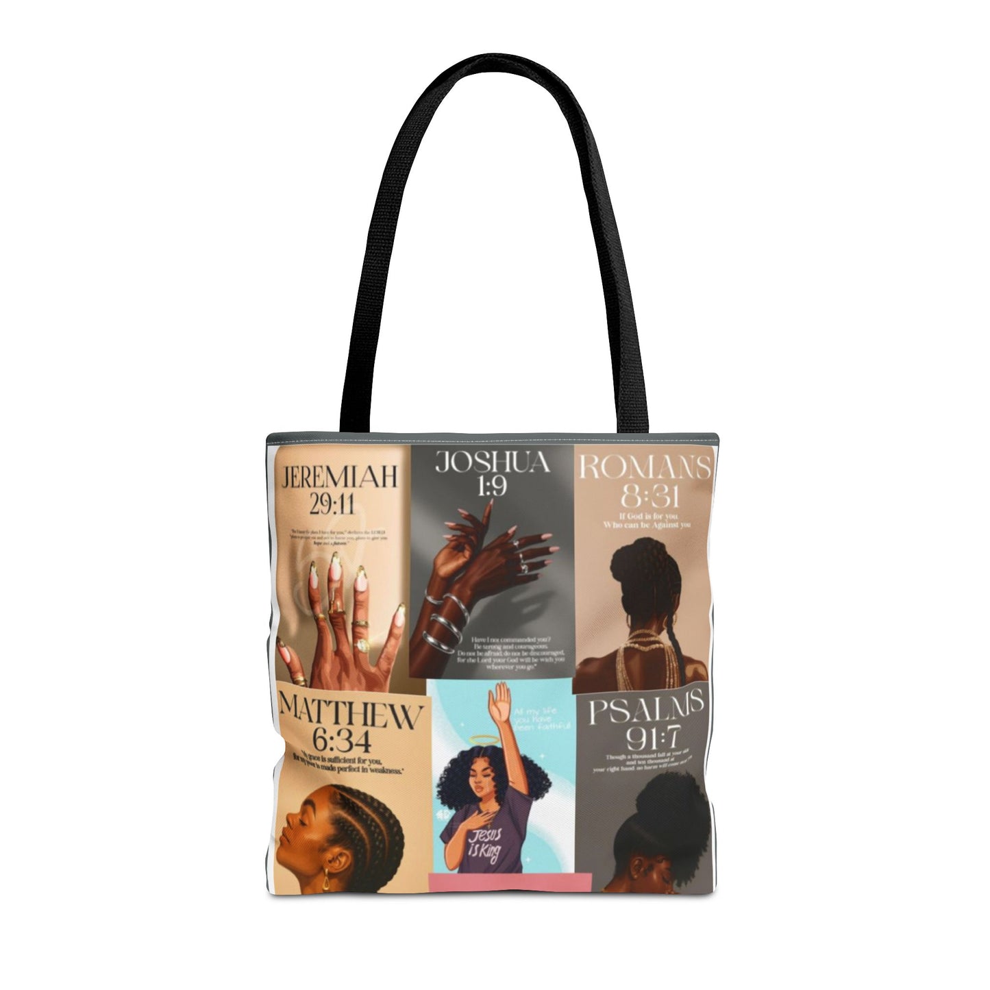 Inspirational Tote Bag - Faith-Inspired Design with Scripture Quotes