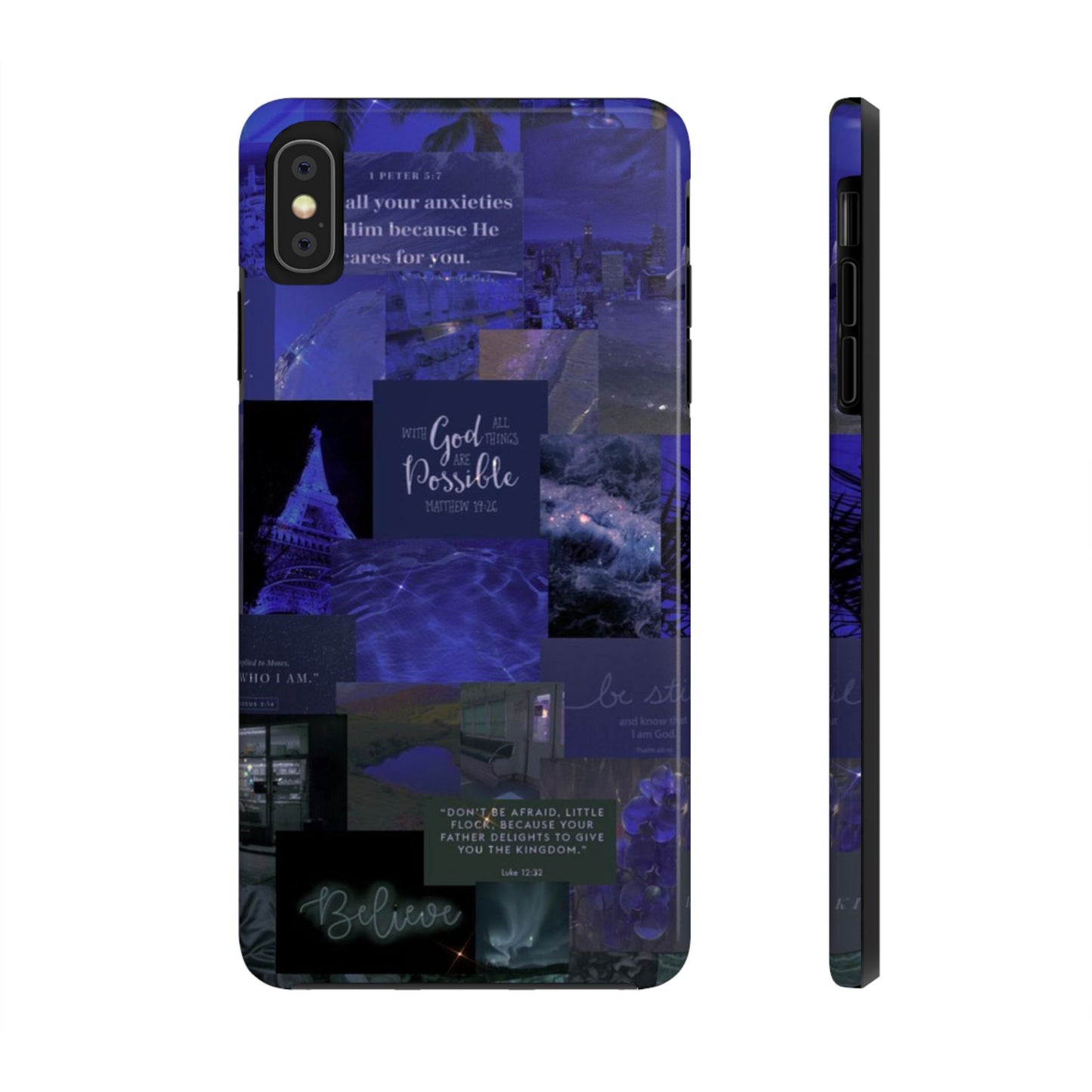 Deep blue faith, phone case with God, all things are possible