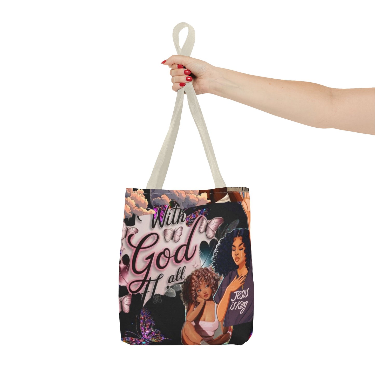 Inspirational Tote Bag - 'With God All Things Are Possible'