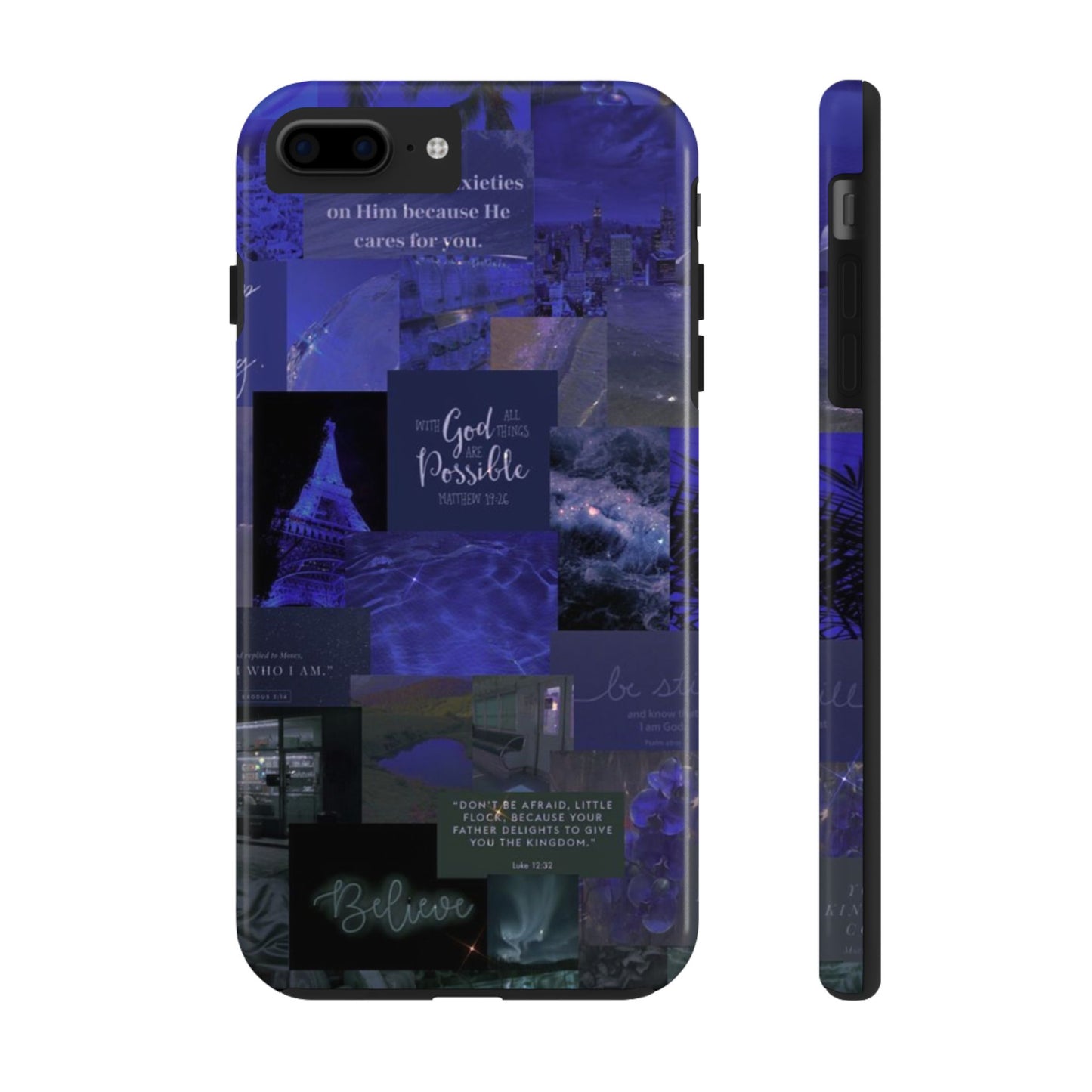 Deep blue faith, phone case with God, all things are possible