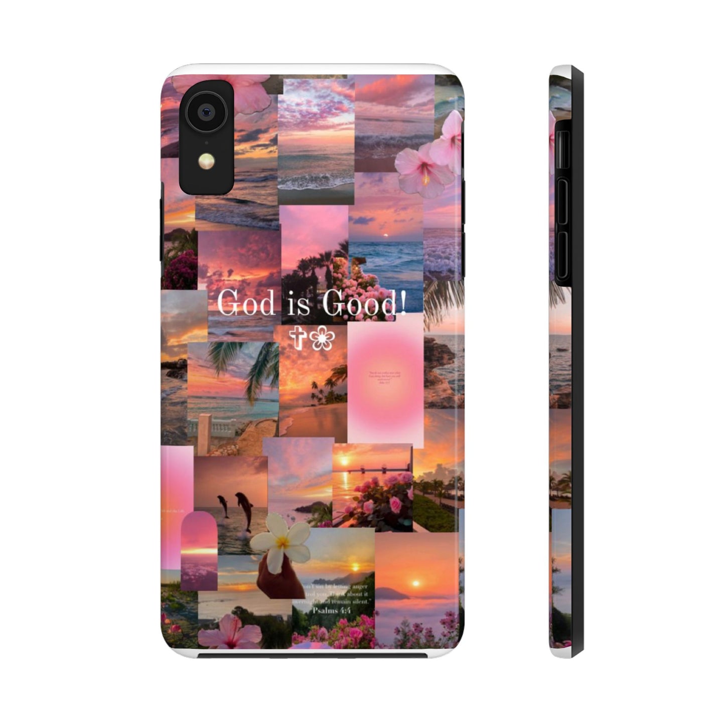 God is good phone case, peace, praise, and tropical faith