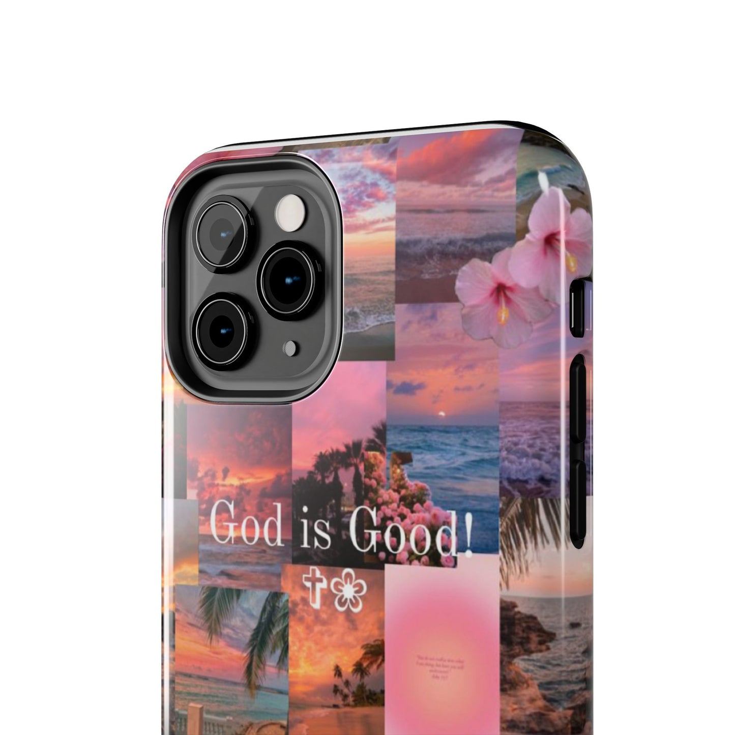 God is good phone case, peace, praise, and tropical faith