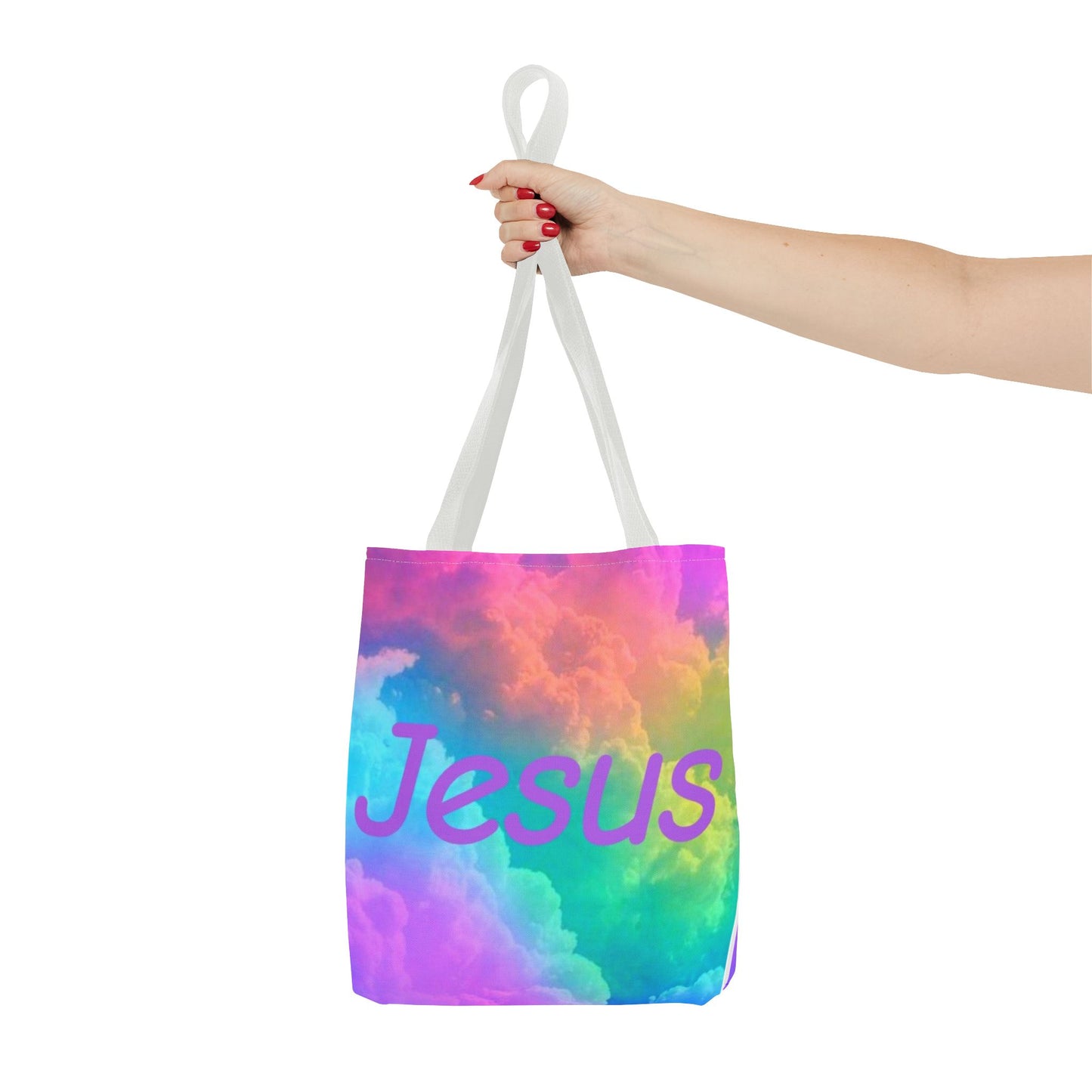 Colorful Jesus Tote Bag – Vibrant AOP Design for Faith and Everyday Use