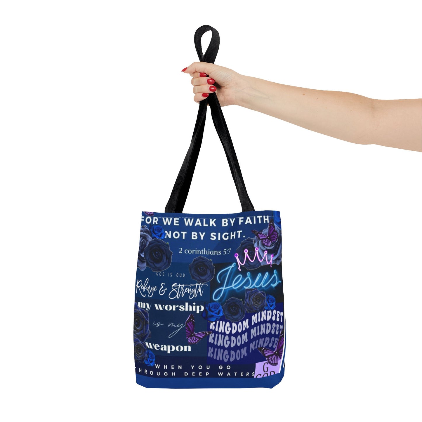 Kingdom mindset tote bold blue faith & scripture bag