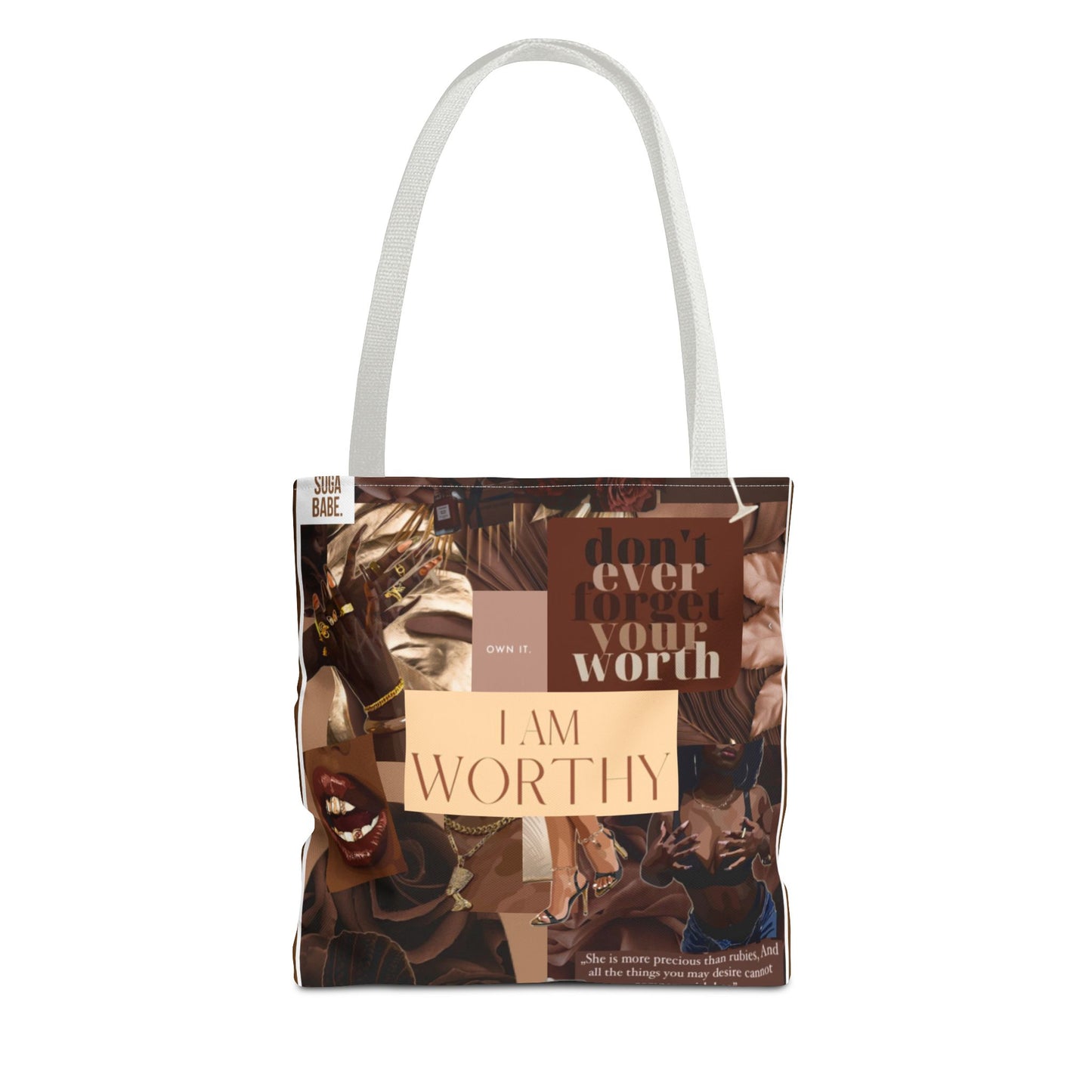 Empowering Tote Bag - 'I Am Worthy' Inspirational Design