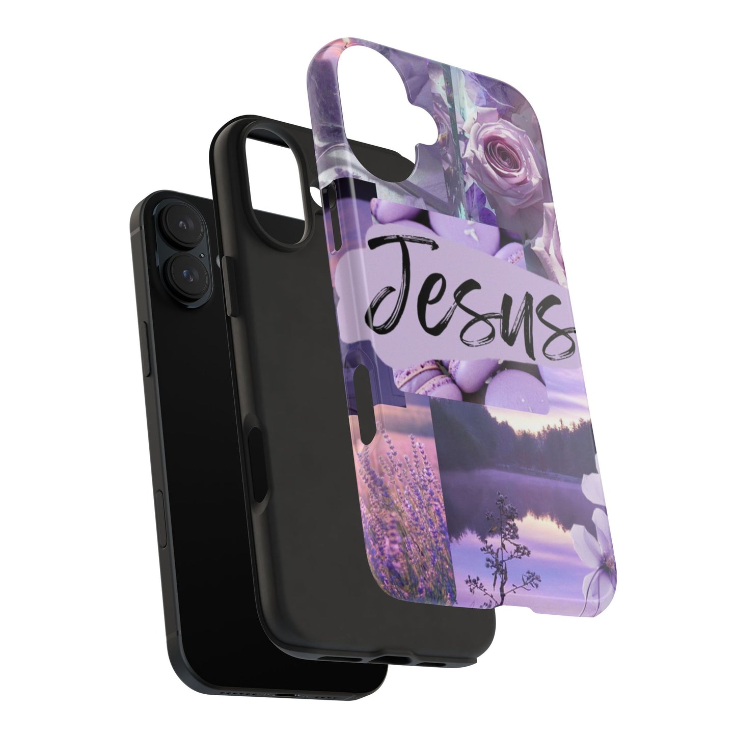 Jesus first phone case lavender floral faith design