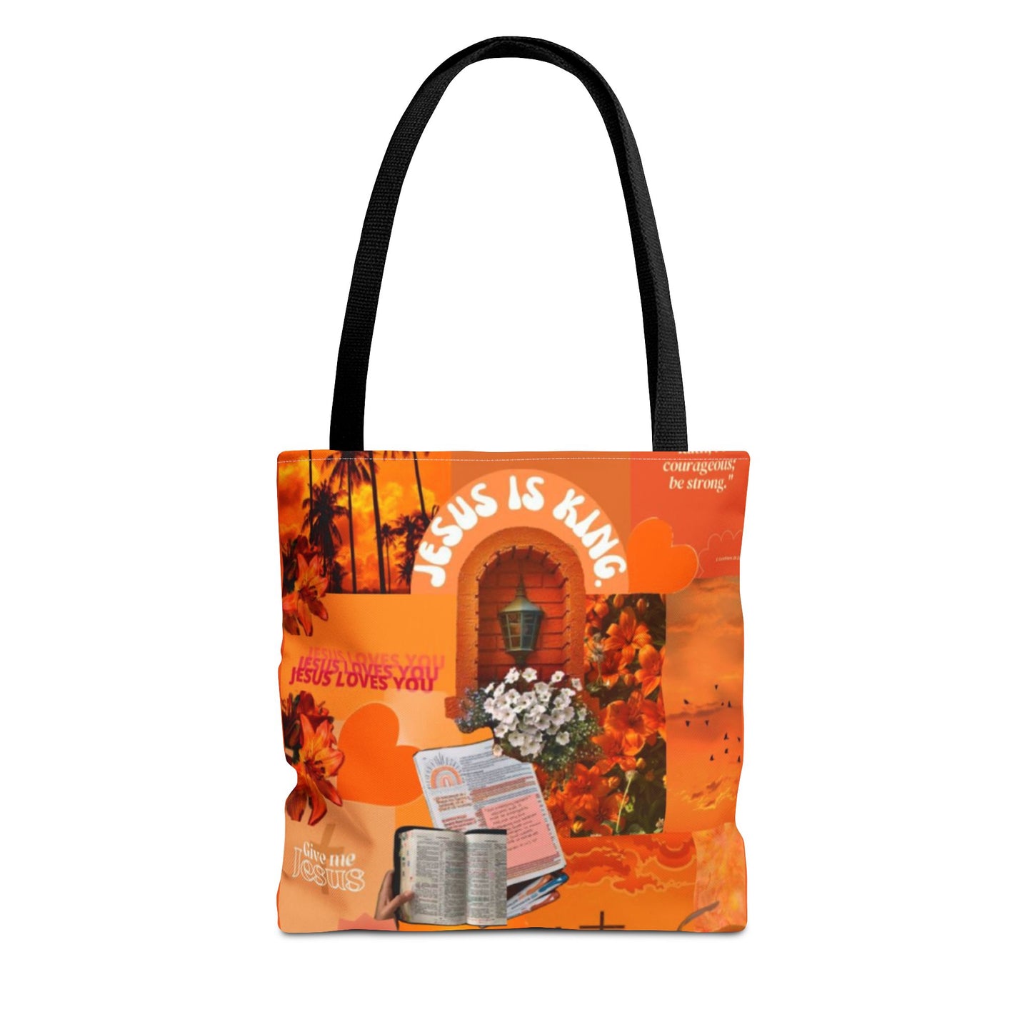 Jesus Is King Tote Bag - AOP Floral Design