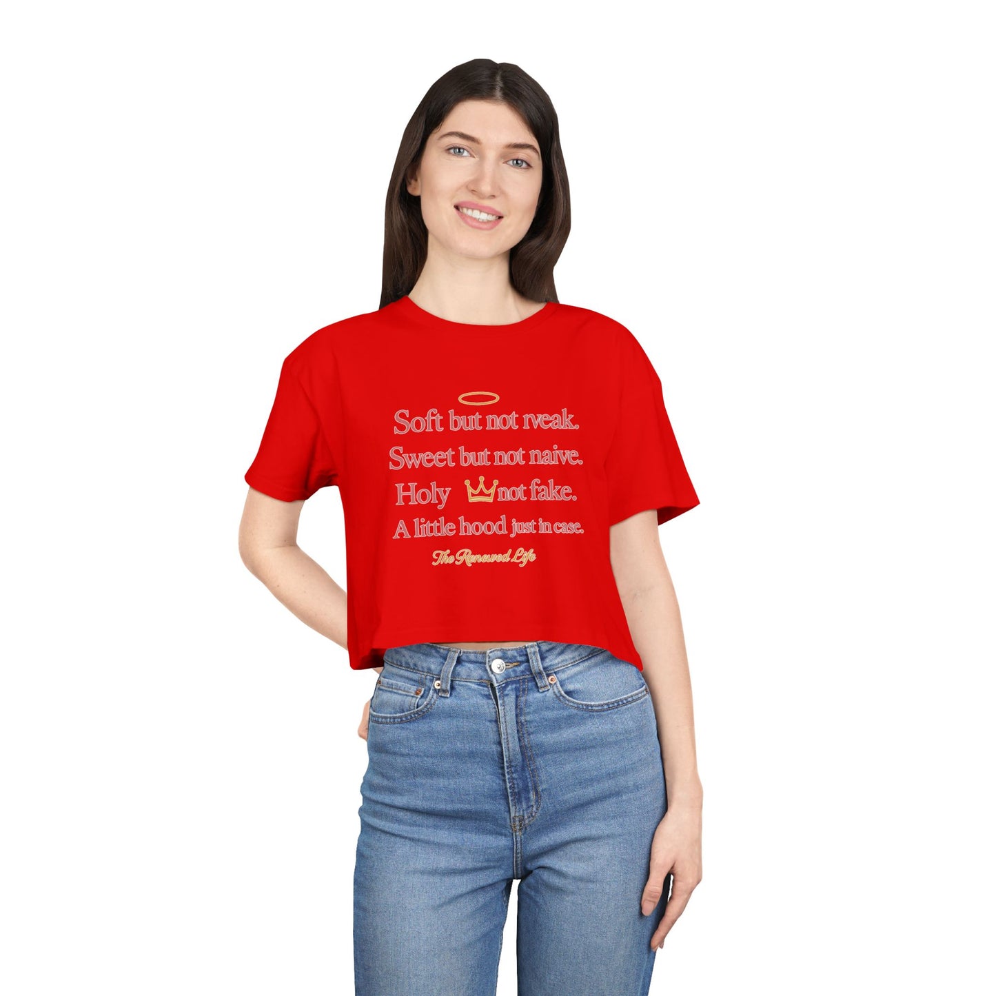 Soft but not weak Women's Inspirational Crop Tee,