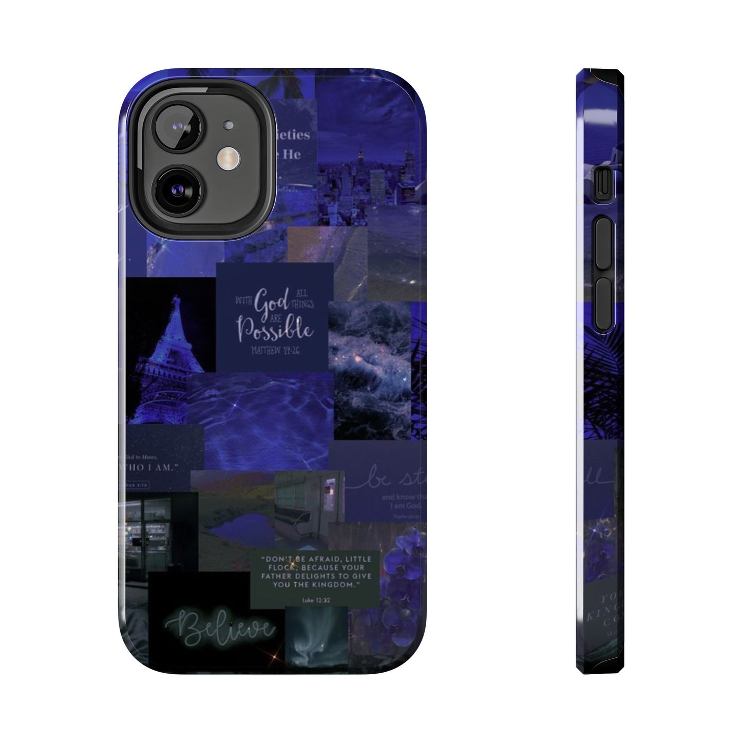 Deep blue faith, phone case with God, all things are possible