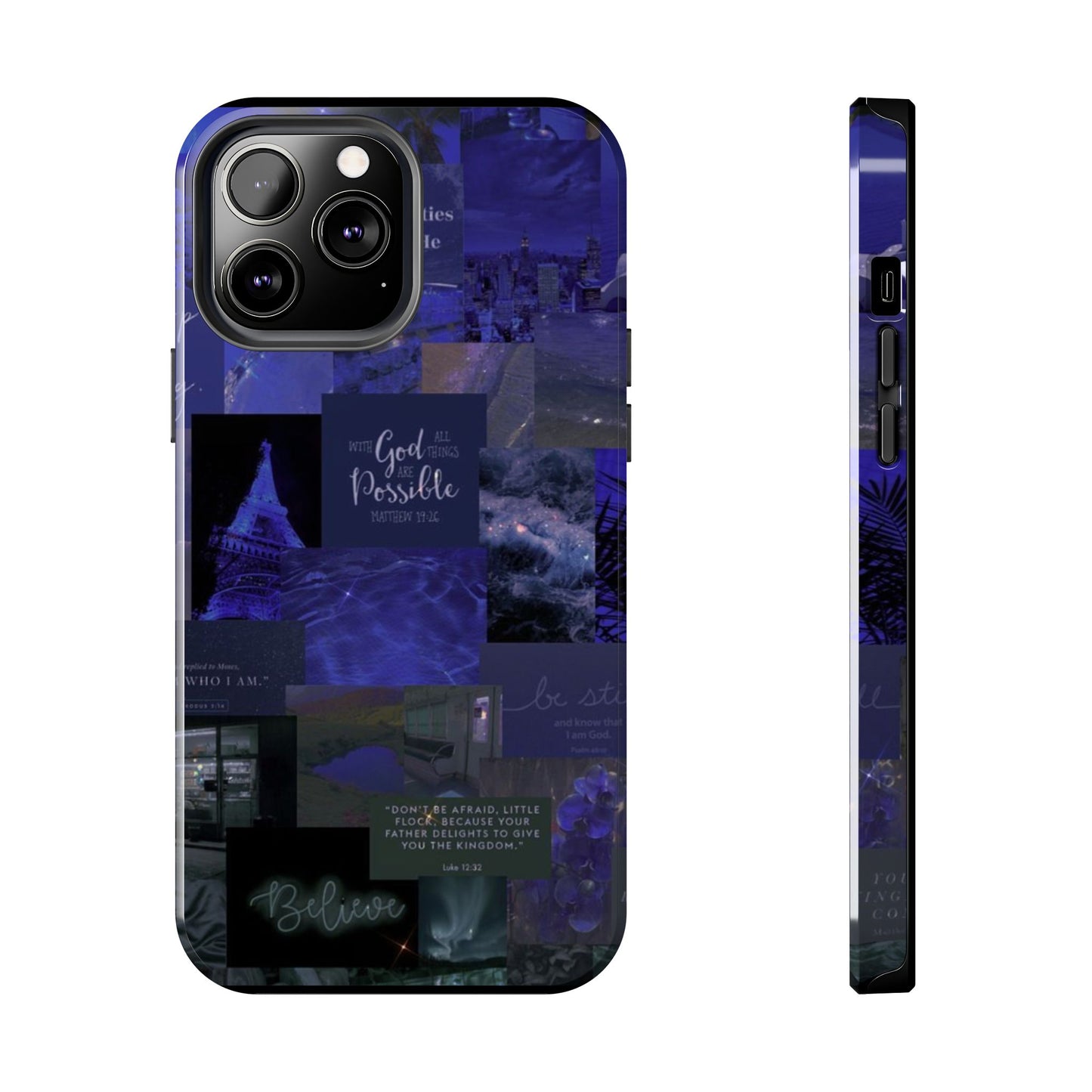 Deep blue faith, phone case with God, all things are possible