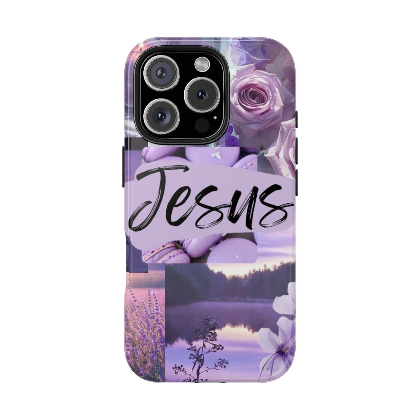 Jesus first phone case lavender floral faith design