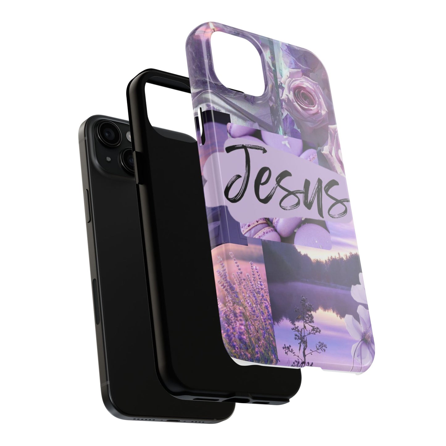 Jesus first phone case lavender floral faith design