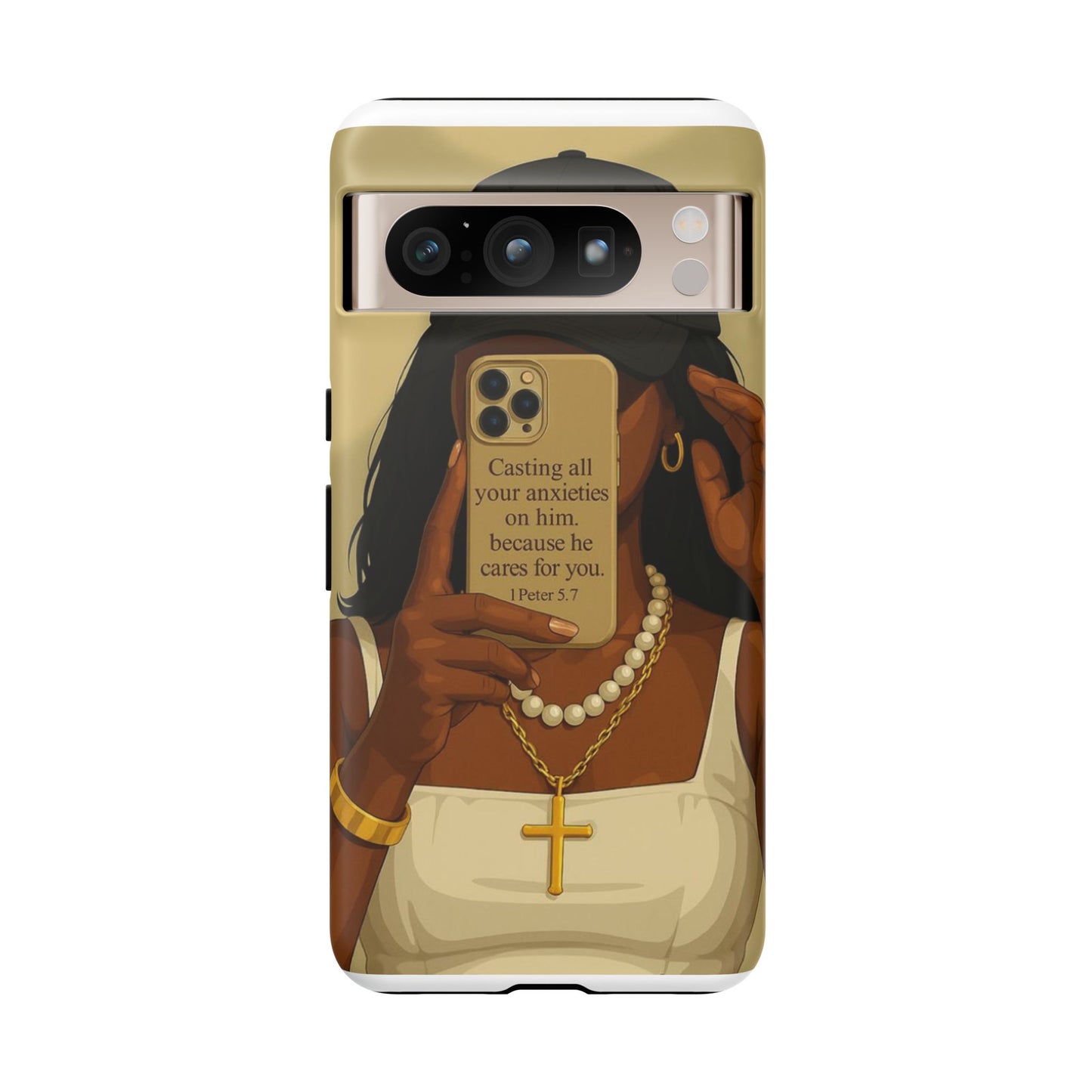 1 Peter 5:7 faith phone case cast your cares