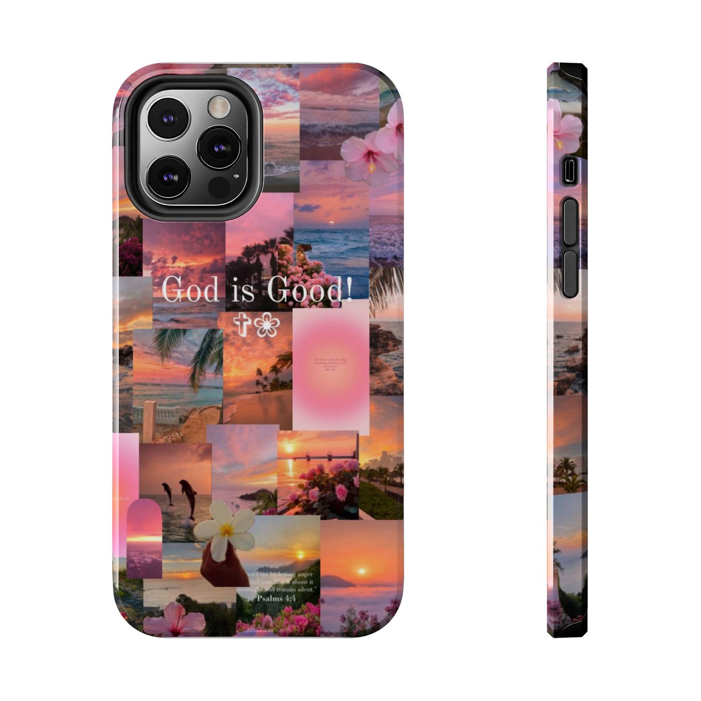 God is good phone case, peace, praise, and tropical faith