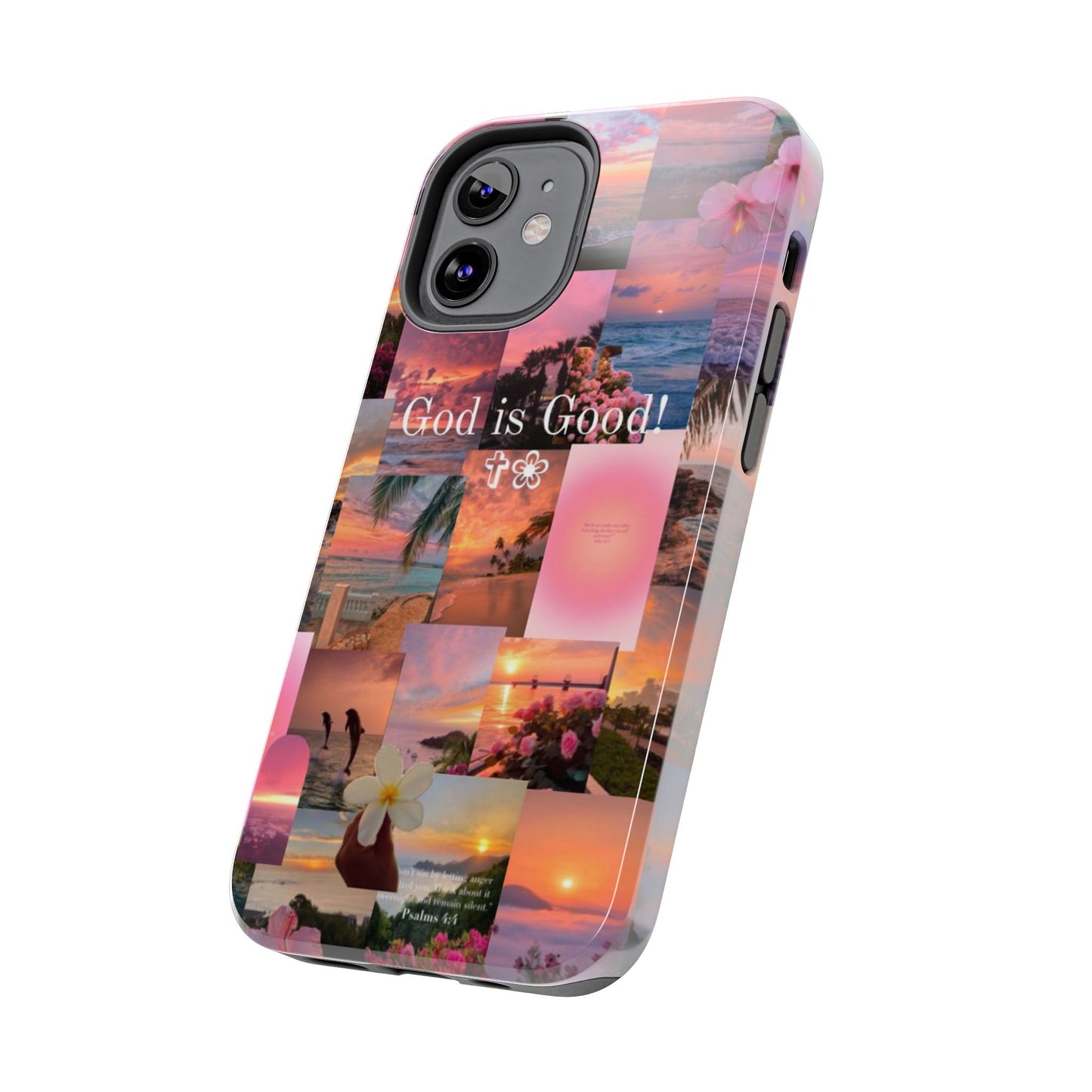 God is good phone case, peace, praise, and tropical faith