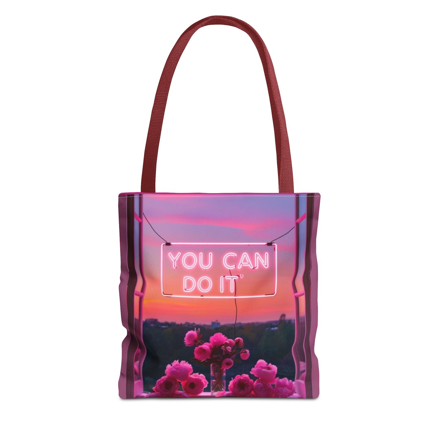 You can do it to faith, flowers, and  fierceness tote bag