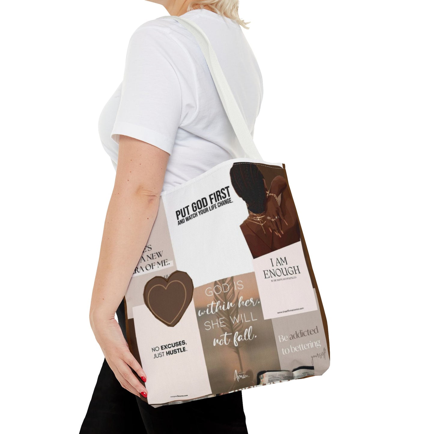 Inspirational Tote Bag with Motivational Quotes