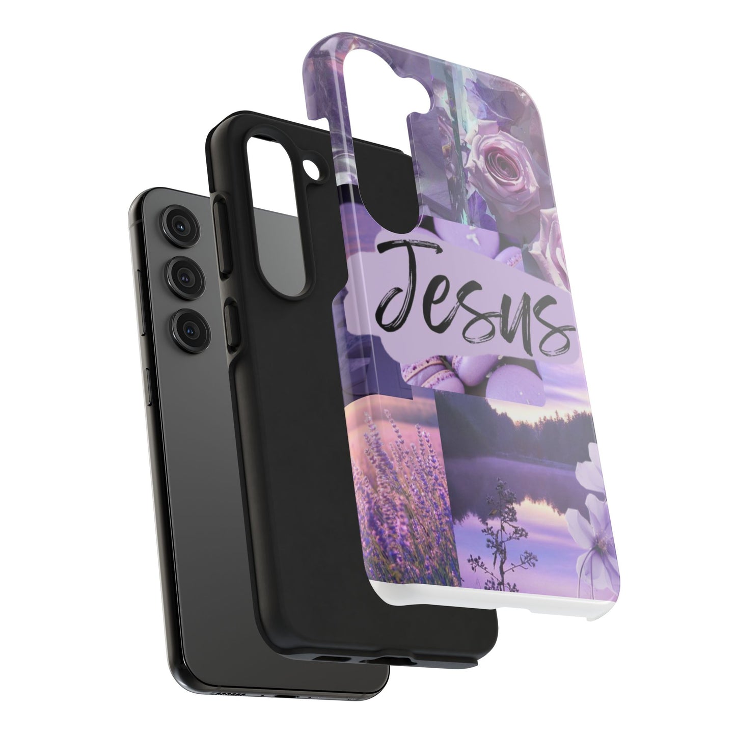 Jesus first phone case lavender floral faith design