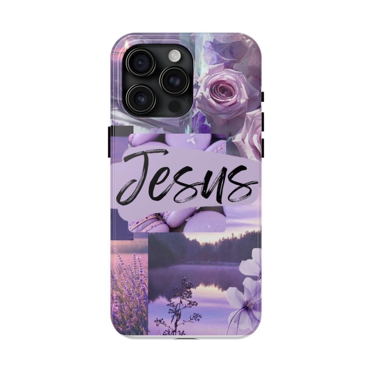 Jesus first phone case lavender floral faith design