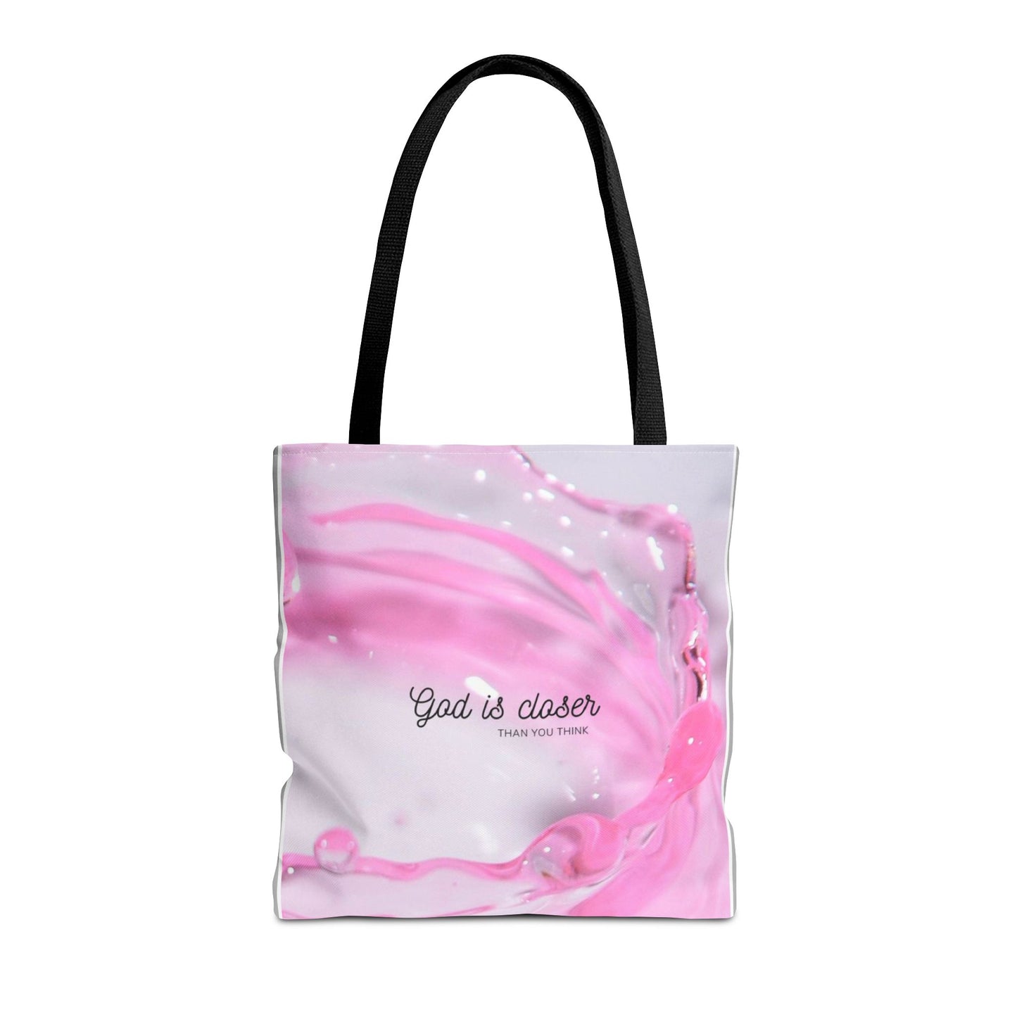 Inspirational Tote Bag - "God is Closer" - AOP Design