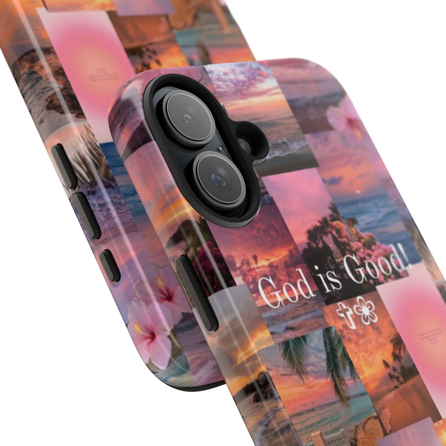 God is good phone case, peace, praise, and tropical faith