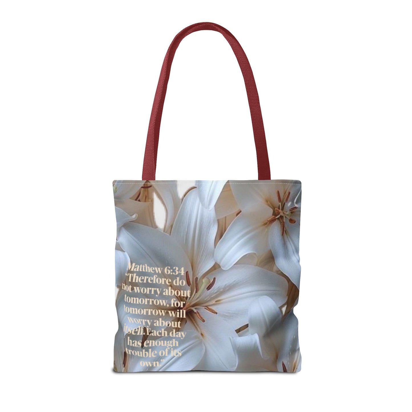 Don’t worry floral Tote Bag (Matthew 6:34)