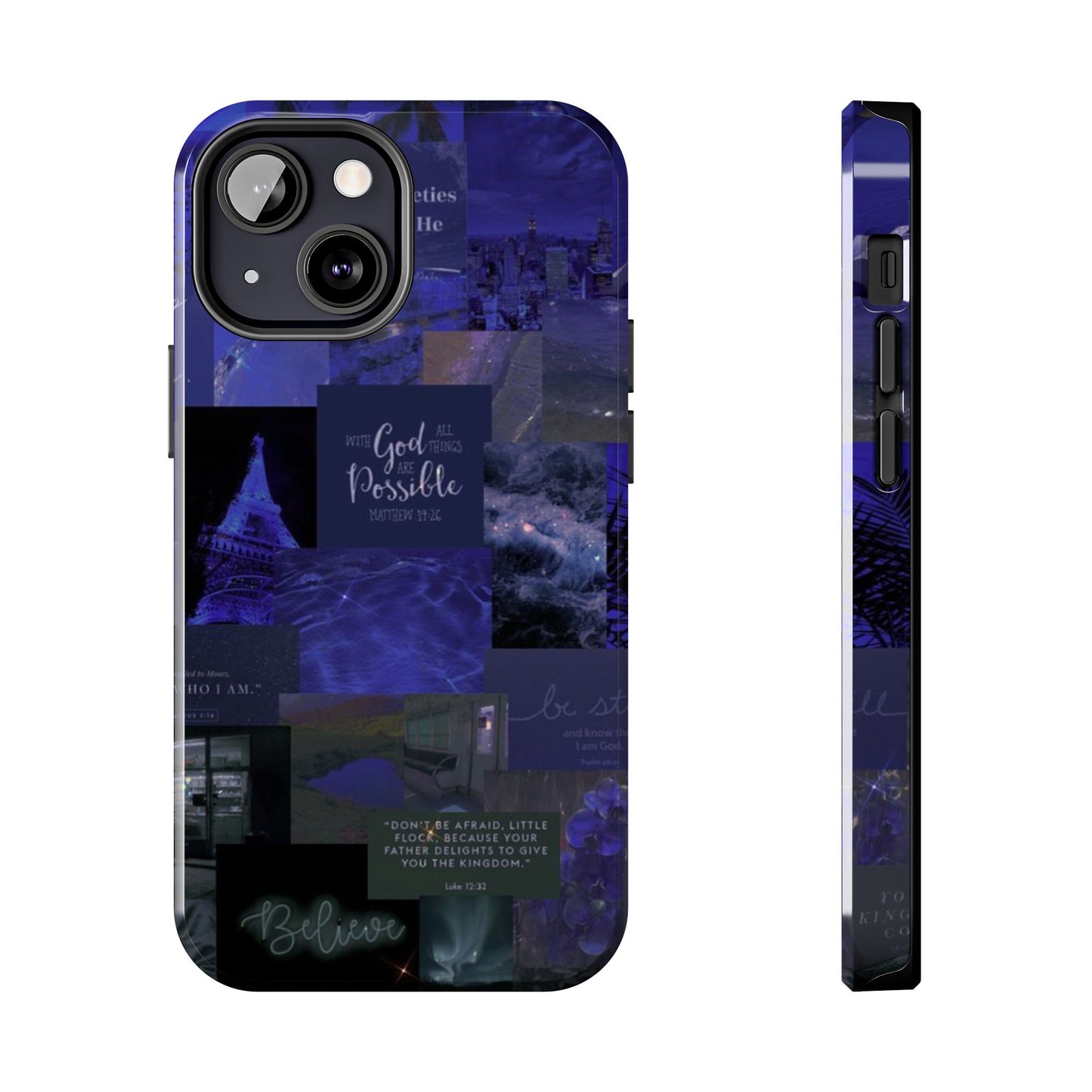 Deep blue faith, phone case with God, all things are possible