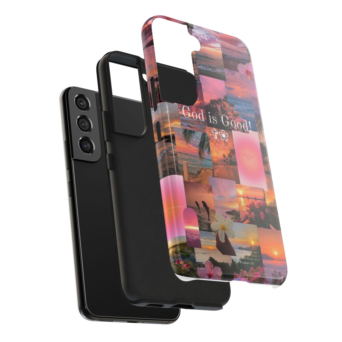 God is good phone case, peace, praise, and tropical faith