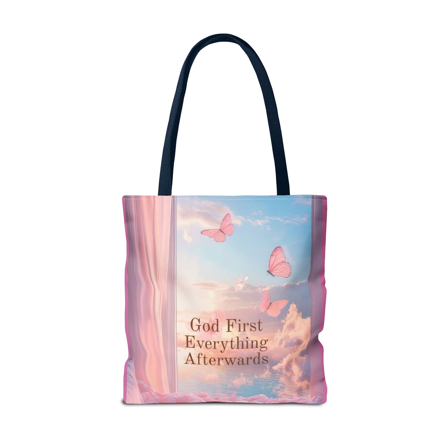 God first everything afterwards pink Tote Bag