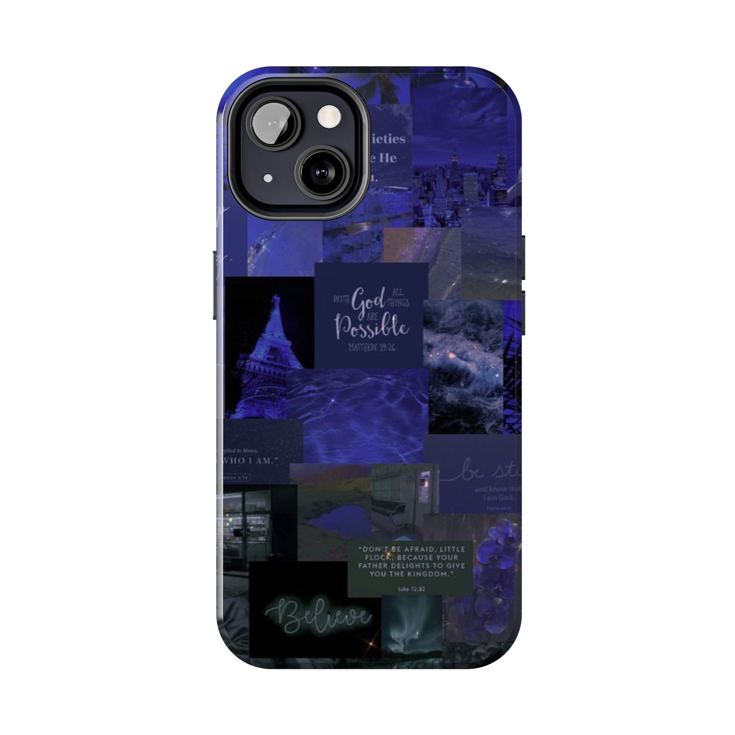 Deep blue faith, phone case with God, all things are possible