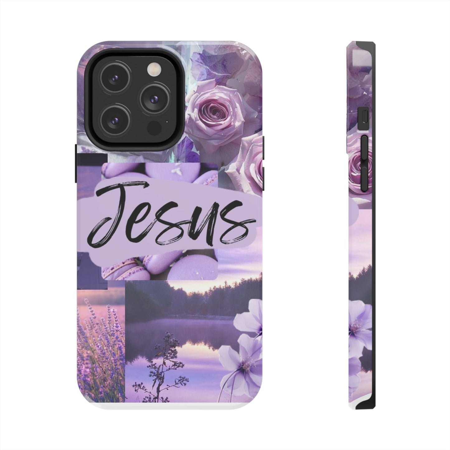 Jesus first phone case lavender floral faith design