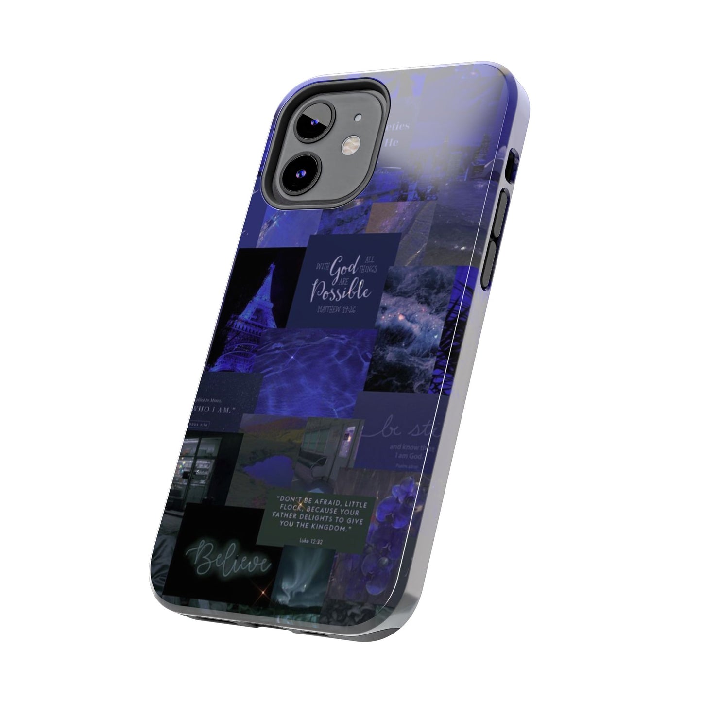 Deep blue faith, phone case with God, all things are possible
