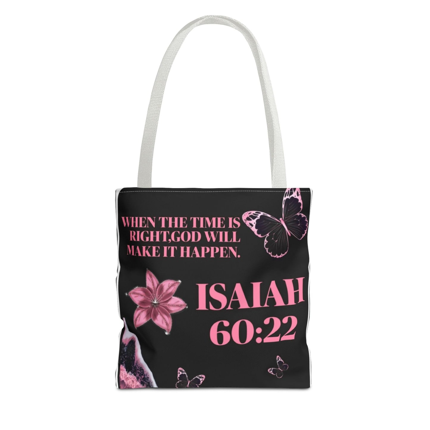 Inspirational Tote Bag with Isaiah 60:22 Design