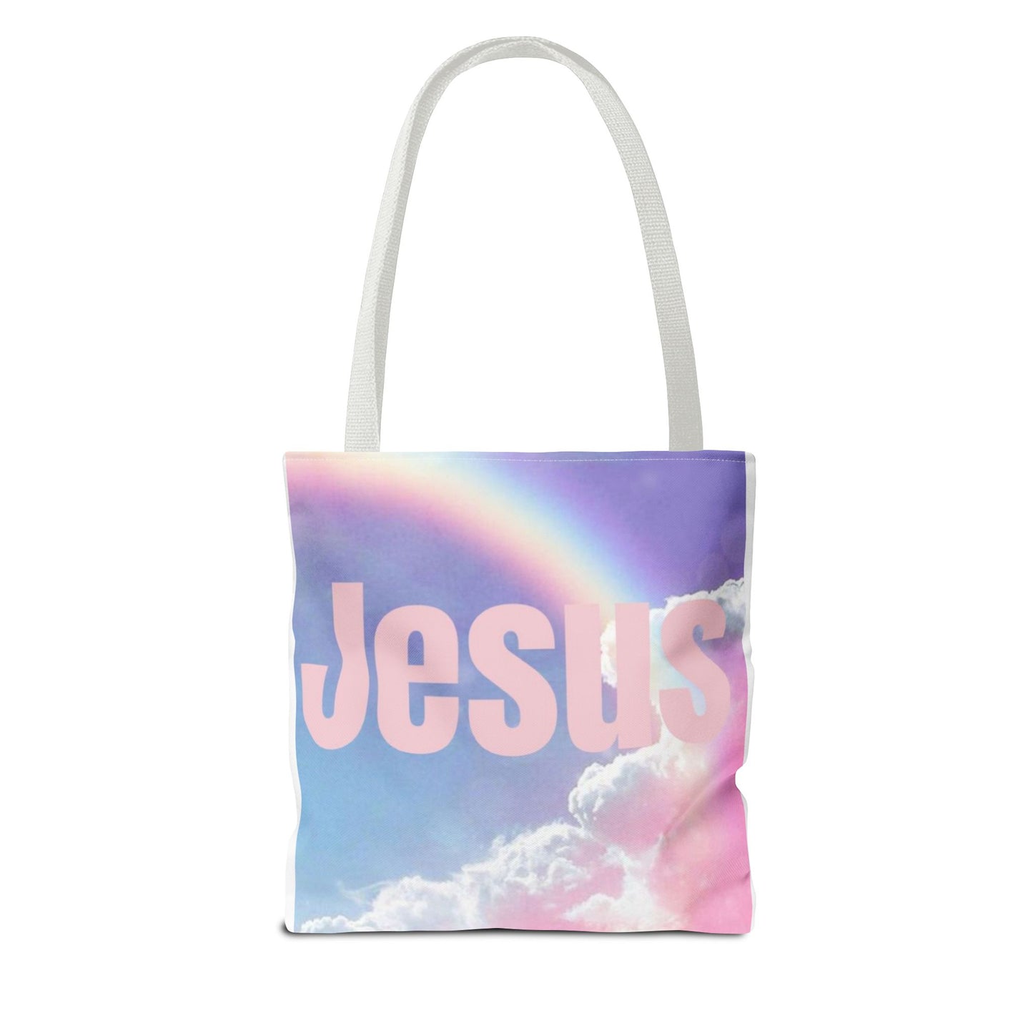 Rainbow Jesus Tote Bag - Inspirational AOP Design