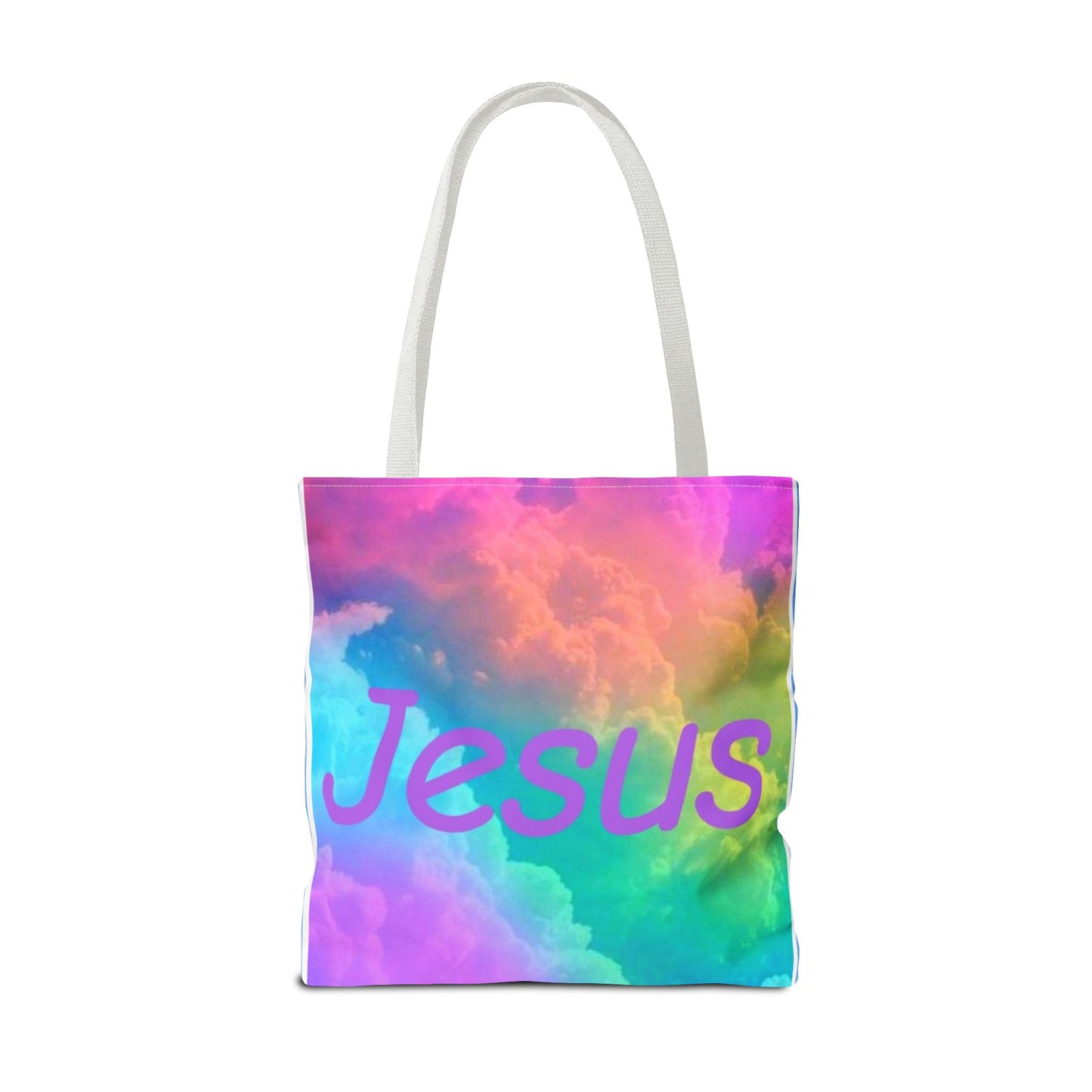 Colorful Jesus Tote Bag – Vibrant AOP Design for Faith and Everyday Use