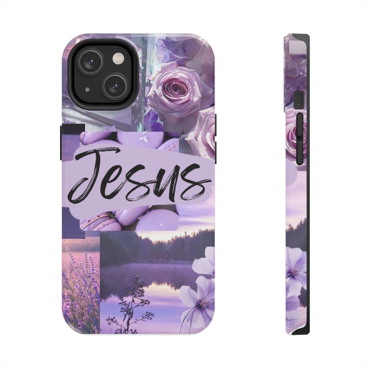 Jesus first phone case lavender floral faith design