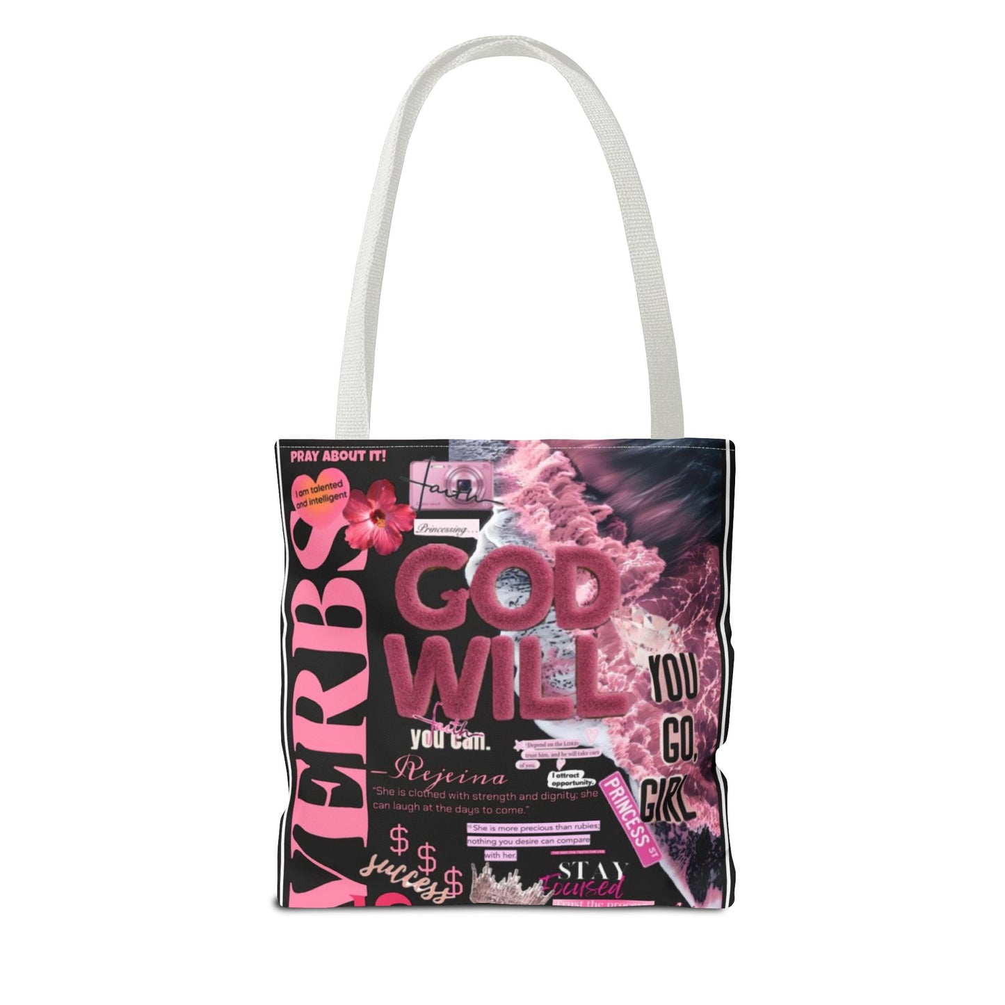 Bold Statement Tote Bag - "God Will You Go Girl" Design