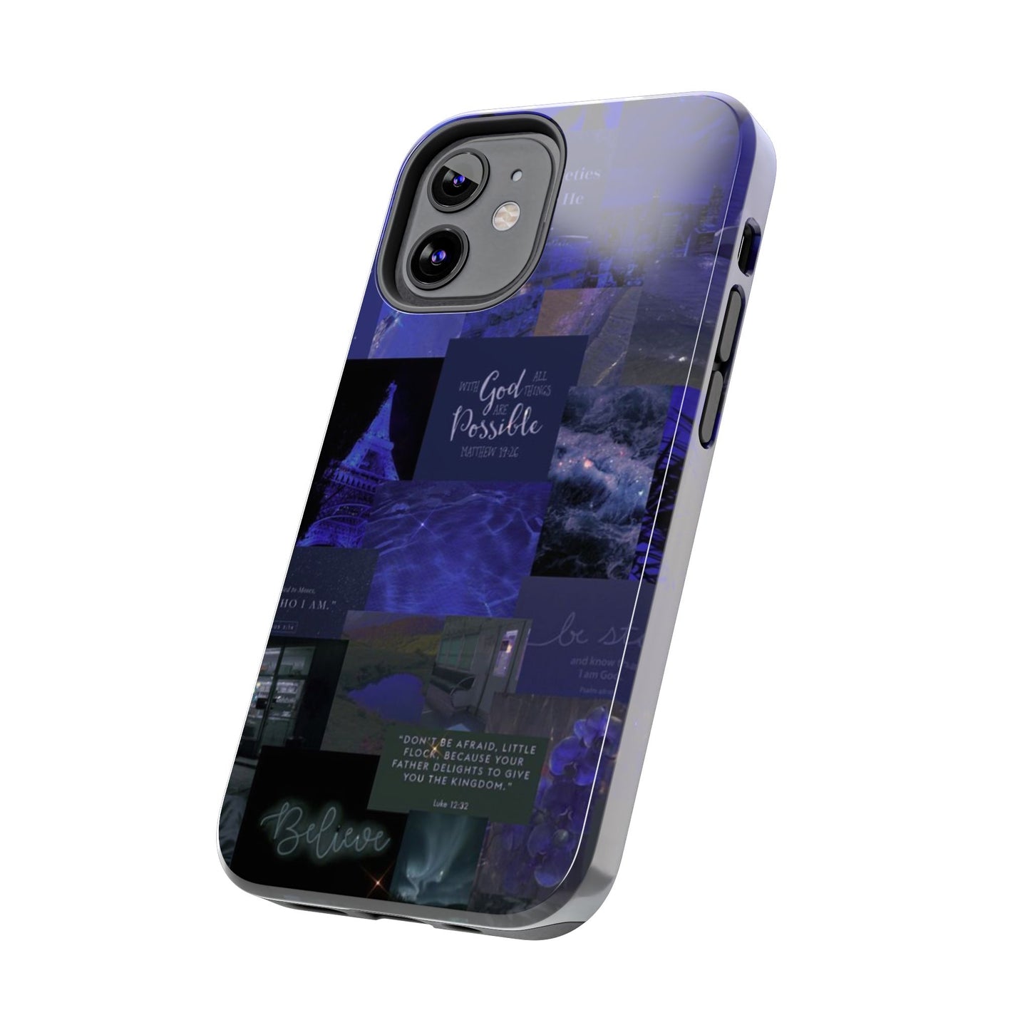 Deep blue faith, phone case with God, all things are possible