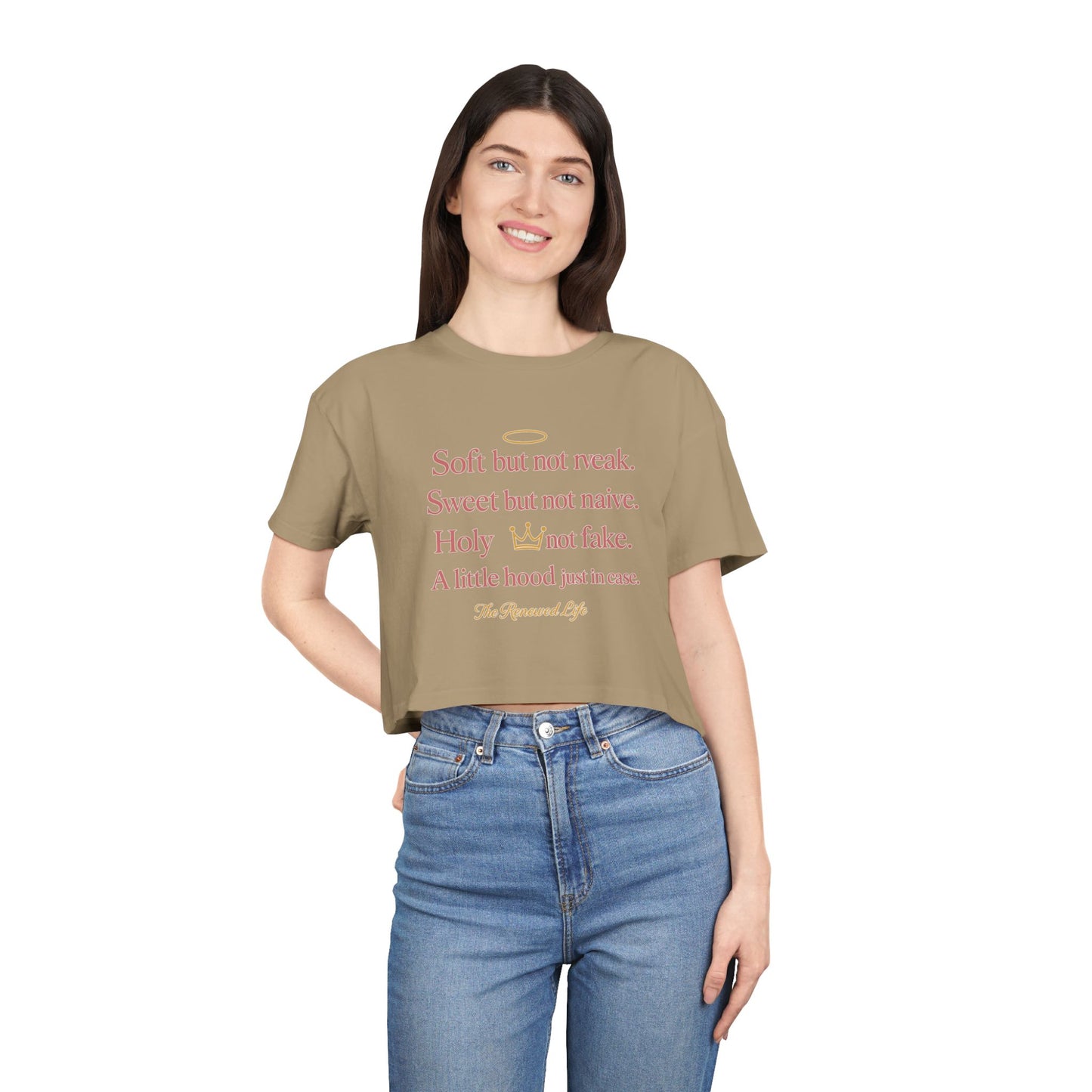 Soft but not weak Women's Inspirational Crop Tee,