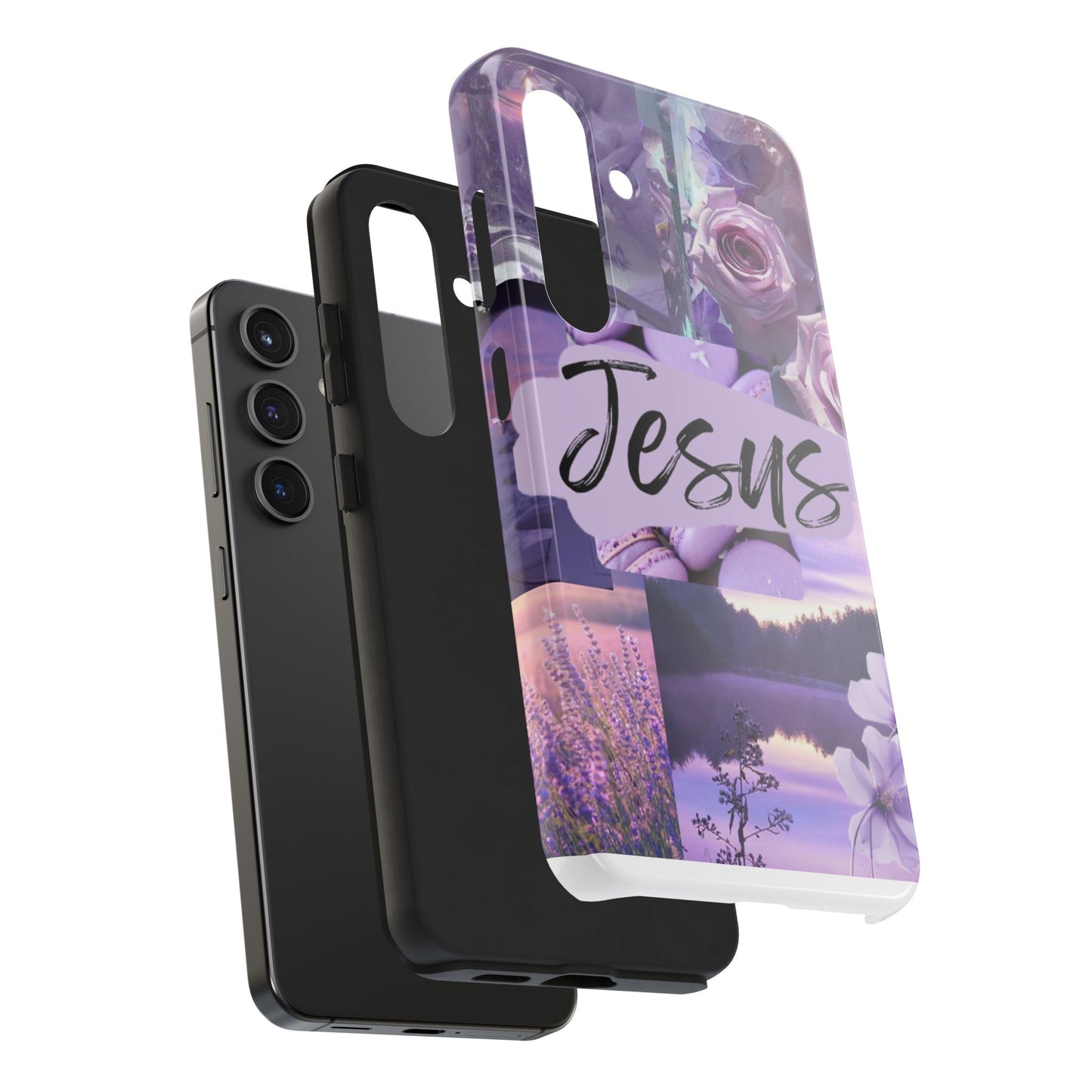 Jesus first phone case lavender floral faith design