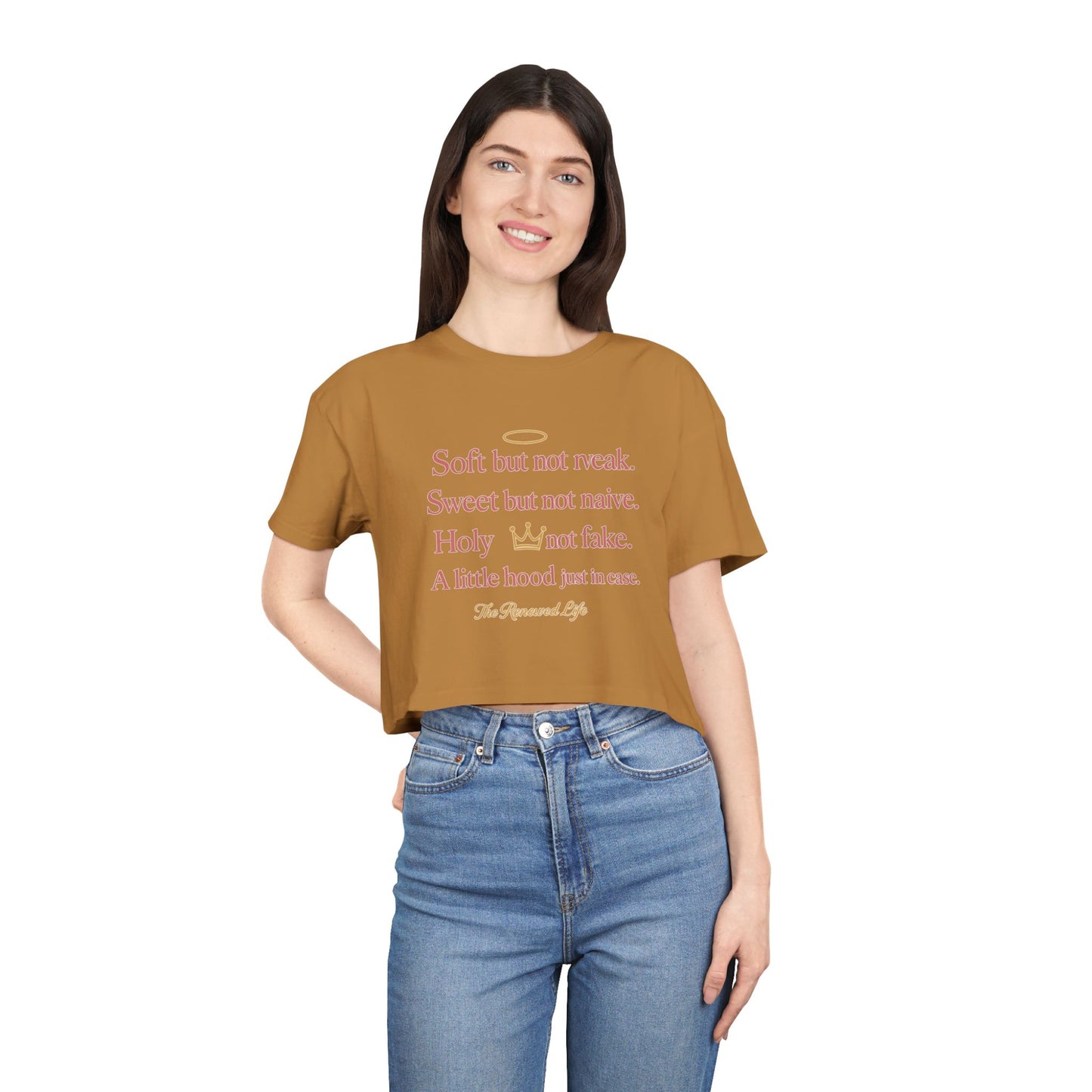 Soft but not weak Women's Inspirational Crop Tee,