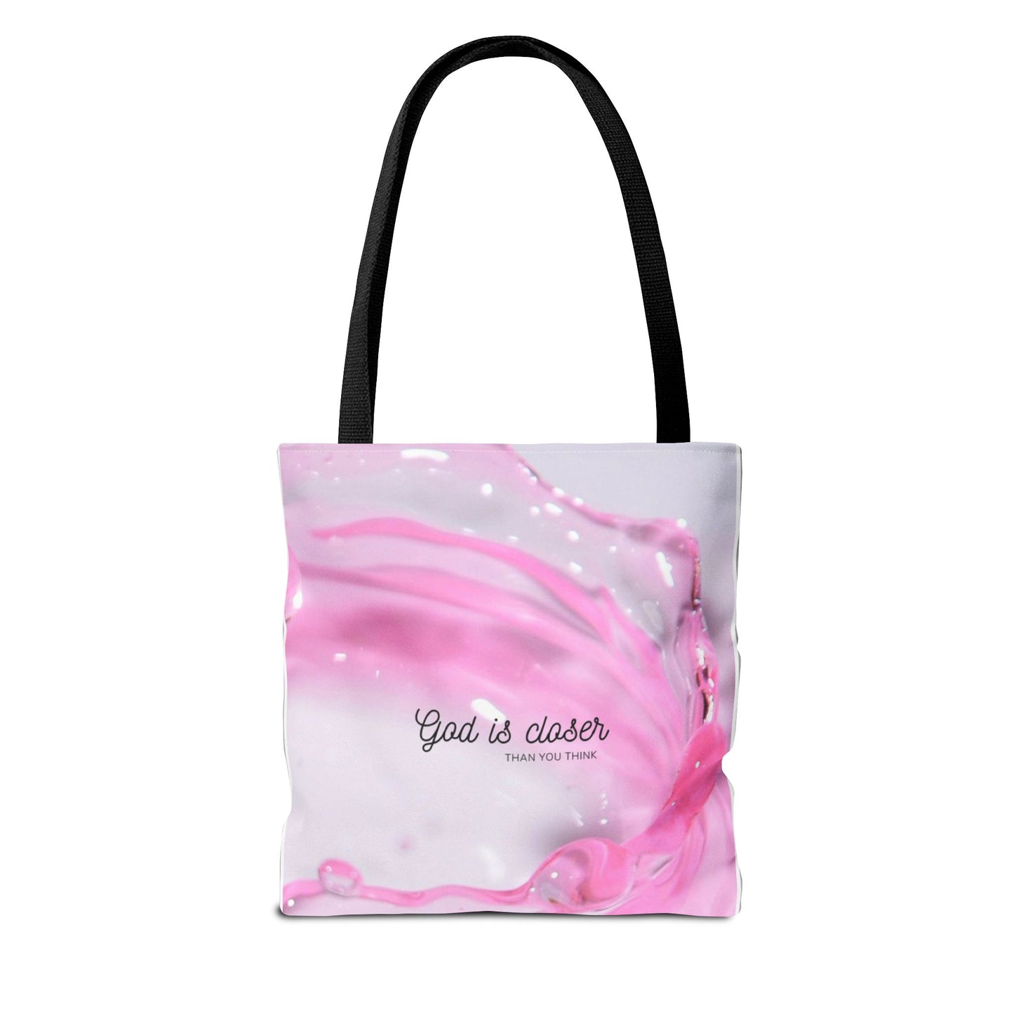Inspirational Tote Bag - "God is Closer" - AOP Design