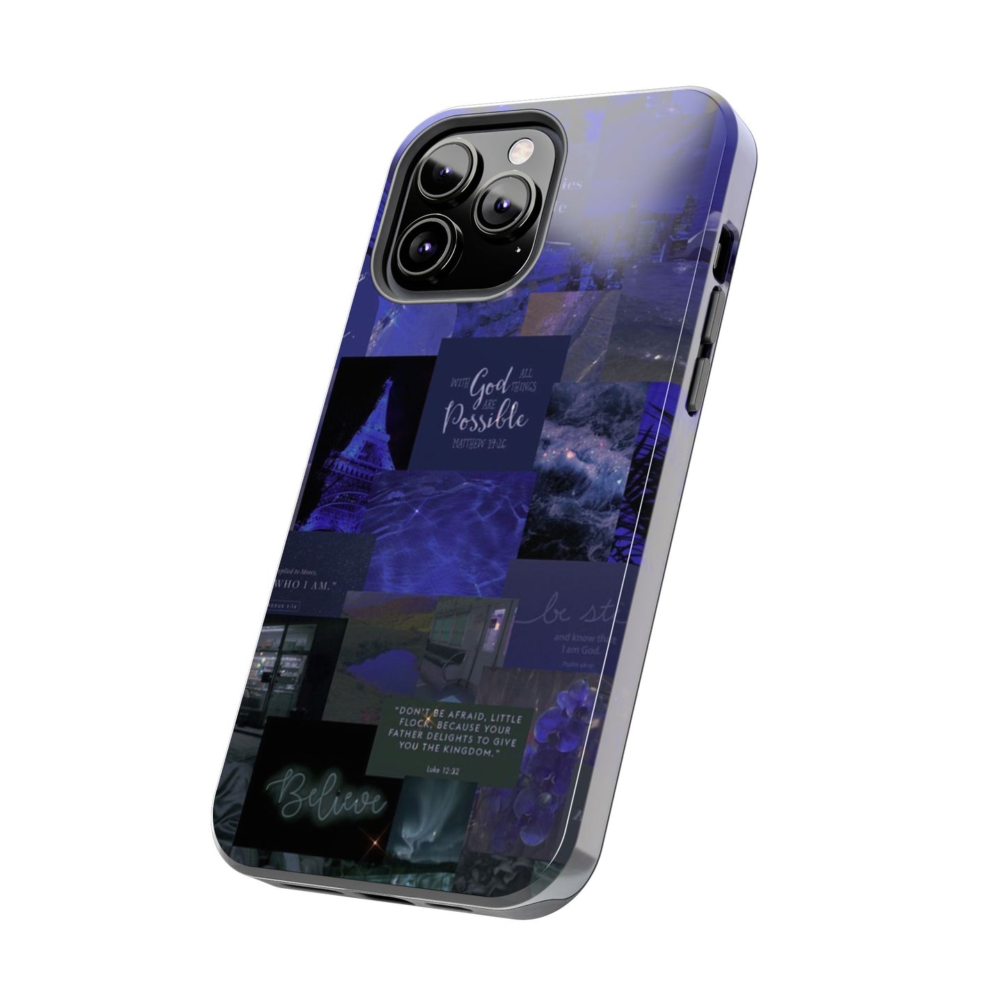 Deep blue faith, phone case with God, all things are possible