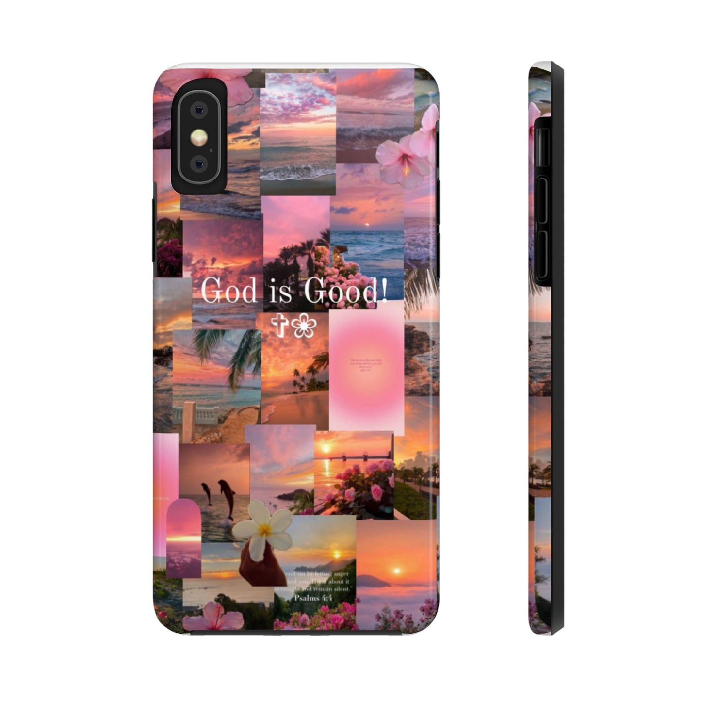 God is good phone case, peace, praise, and tropical faith