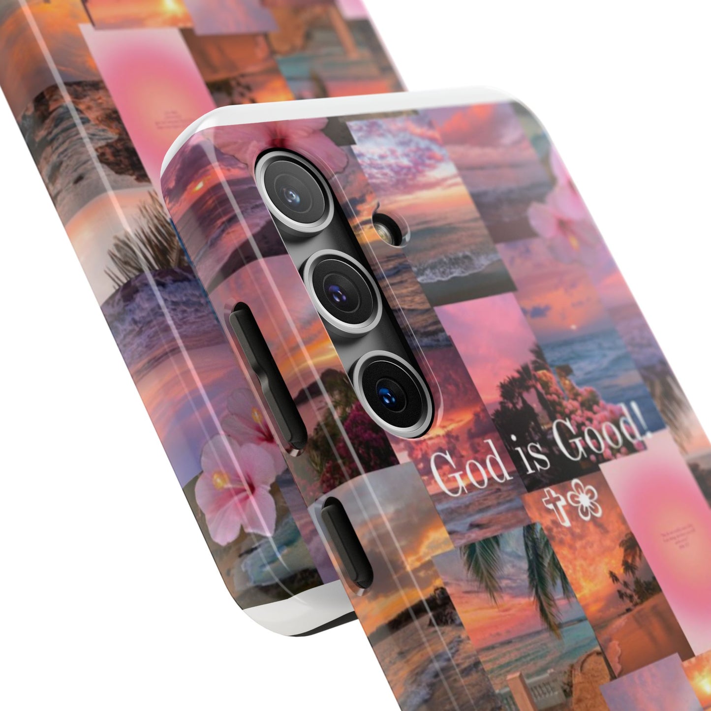 God is good phone case, peace, praise, and tropical faith
