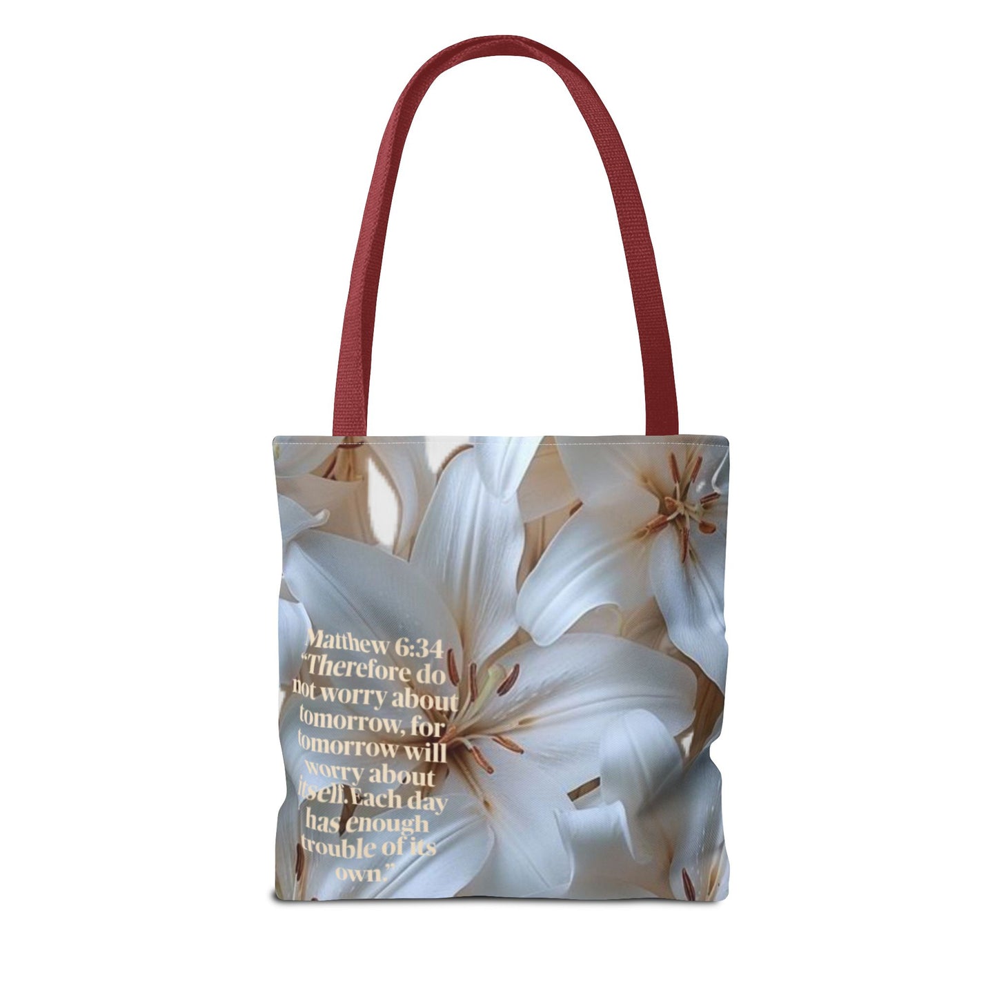 Don’t worry floral Tote Bag (Matthew 6:34)
