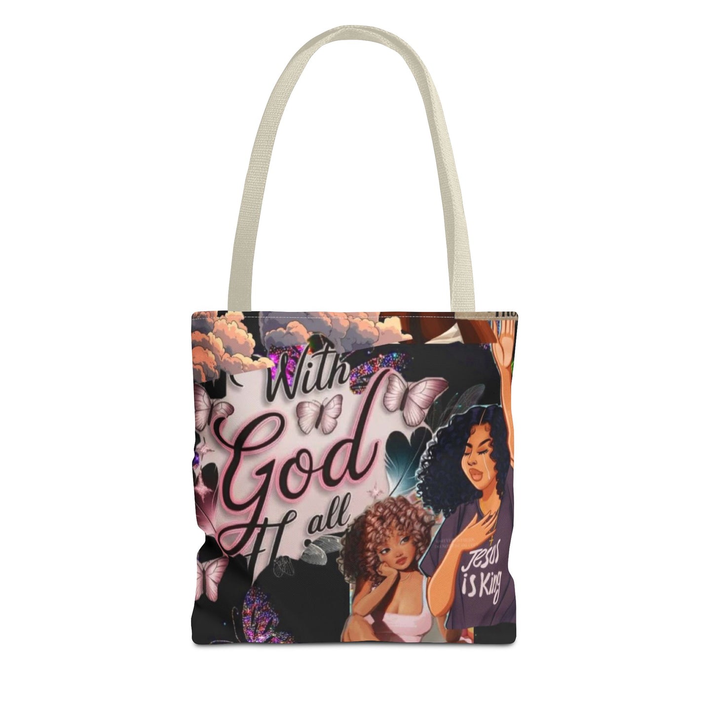 Inspirational Tote Bag - 'With God All Things Are Possible'