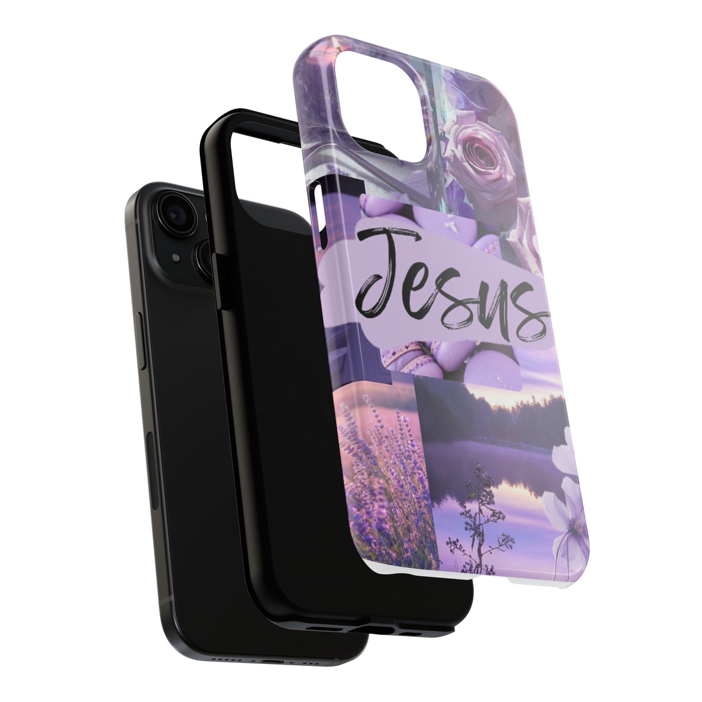 Jesus first phone case lavender floral faith design